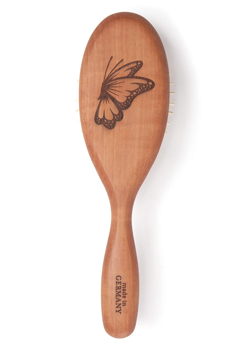 Desert Breeze Natural Wood Bristle Hair Brush, Gentle Scalp Massage, Pear Wood Handle, Made in Germany, For All Hair Types, Rounded Wooden Pins, Anti-Static - Image 2