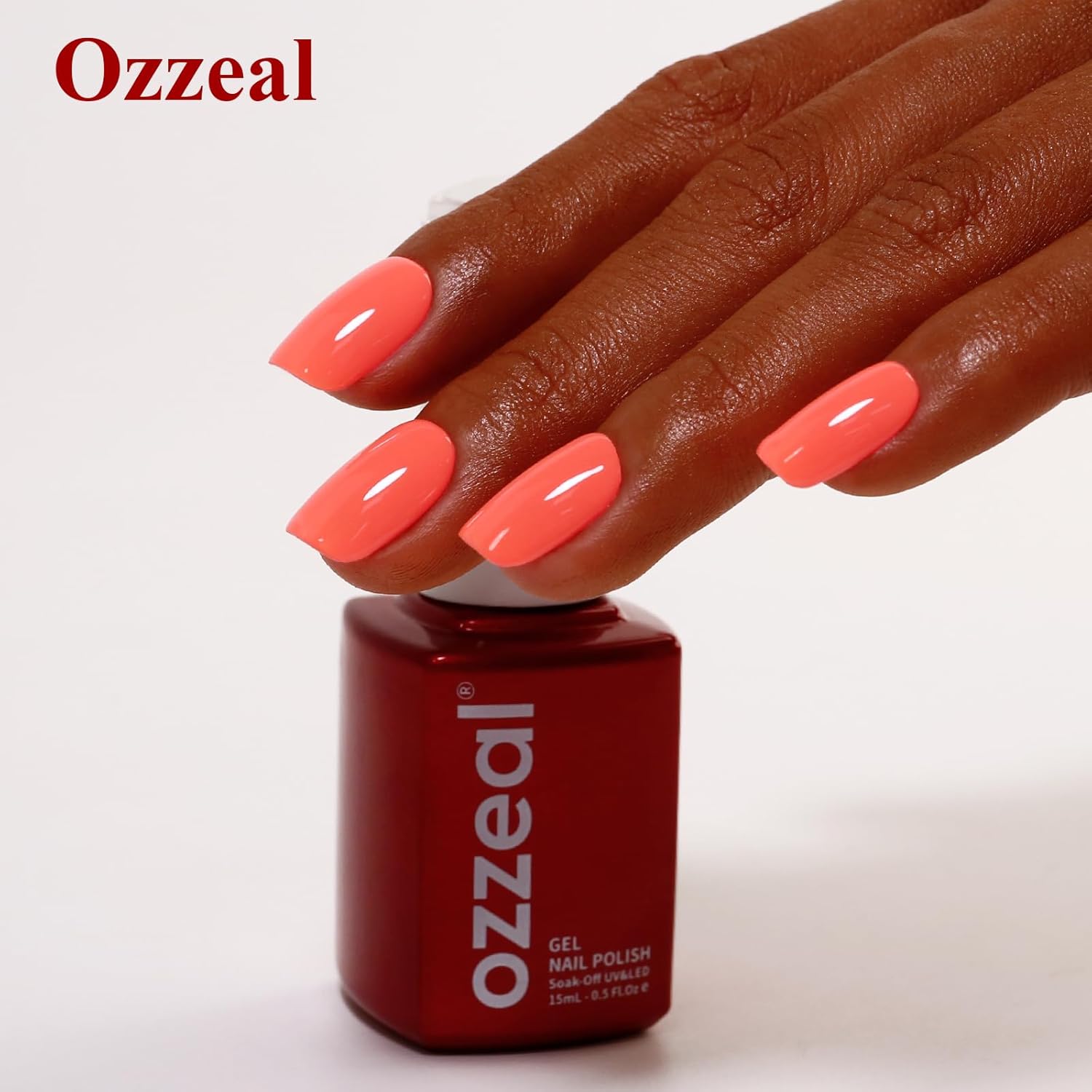Gel Polish, 0.5 Fl Oz Bright Coral Orange Gel Nail Polish Spring Summer Soak off LED UV Art Starter Manicure Salon DIY - Image 5
