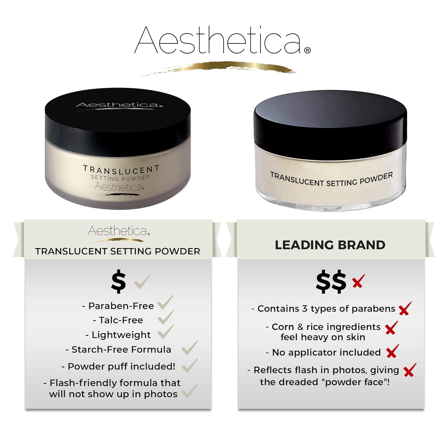 Aesthetica Translucent Setting Powder – Matte Finishing Makeup Loose Setting Powder – Flash Friendly Translucent Powder Foundation - Loose Face Powder Includes Velour Puff - Image 3