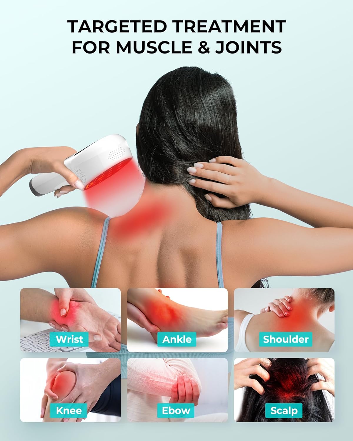 Cold Laser Red Light Therapy Wand with Stand, Infrared Light Therapy Device Targets Sore Muscles & Joints Issues, Hand-held lllt Low Level Laser Pain Relief Machine (4 * 808nm+14 * 650nm) - Image 3