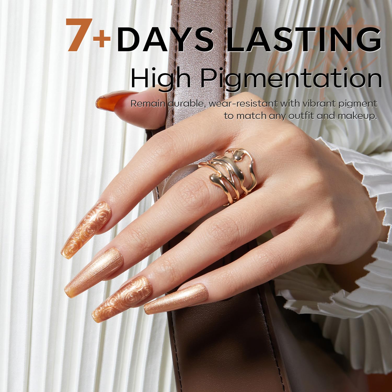modelones Nail Polish Set, 6 Colors Pearl White Pink Nude Mini Nail Polish Set,Wedding Shimmer Champagne Nail Quick Dry Art DIY Home Salon Nail Art Manicure Gift for Women Girls - Image 3