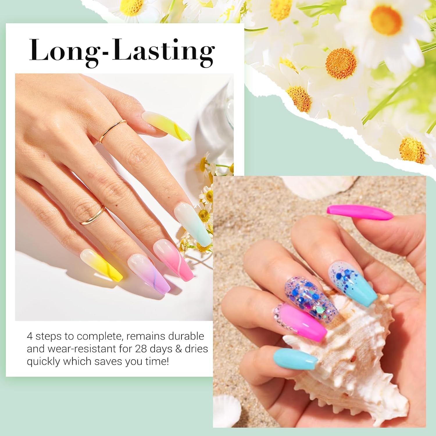 AZUREBEAUTY 170 Piece Dip Powder Nail Kit 36 Neon Colors Liquid Set for DIY Home Use - Image 4
