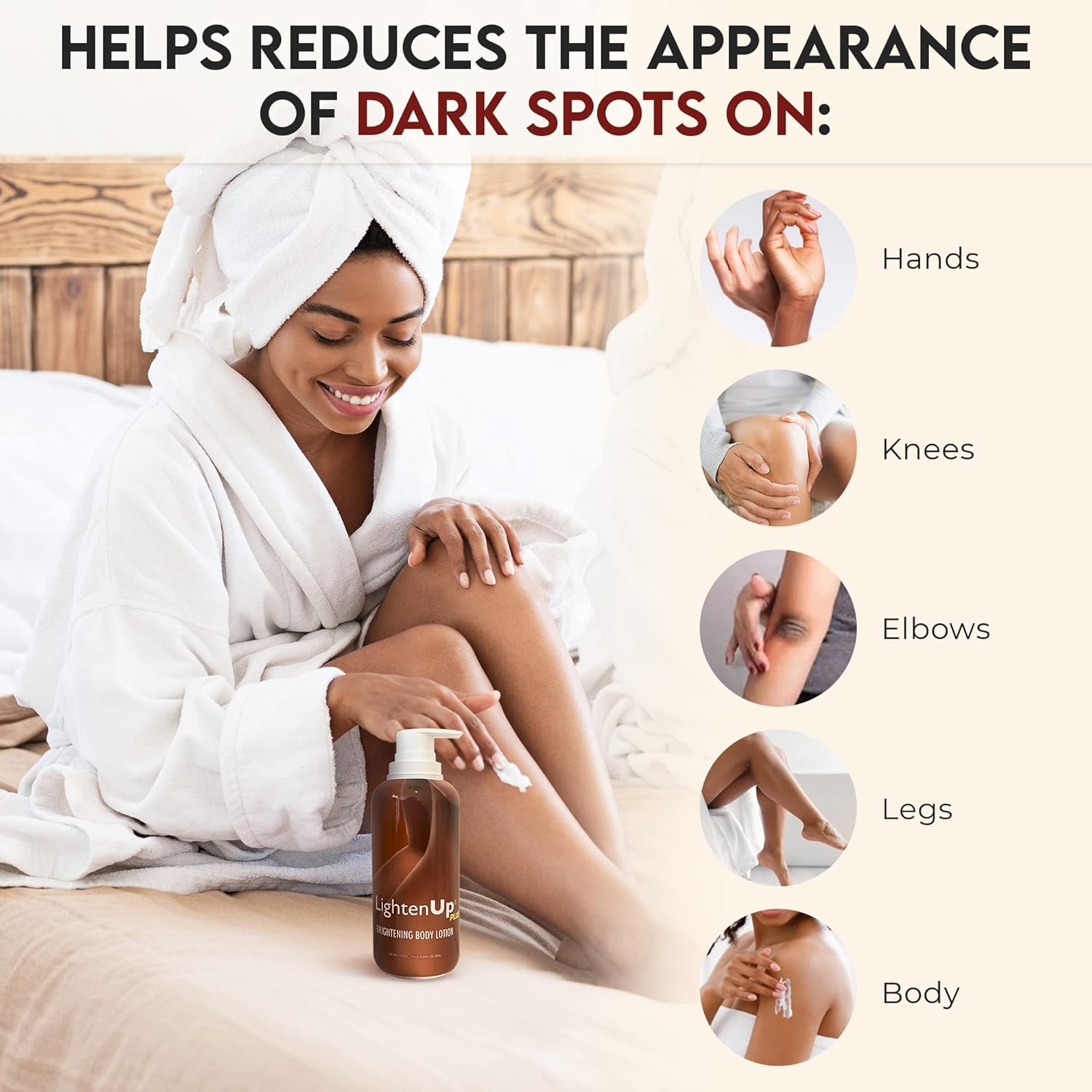 OMIC Lighten-Up Skin Brightening Lotion - 13.5 Fl oz / 400ml - Moisturizing, Hydrating Body Lotion for Body, Knees, Elbows, Hands, Underarms, with Jamaican Castor Oil and Shea Butter - Image 3