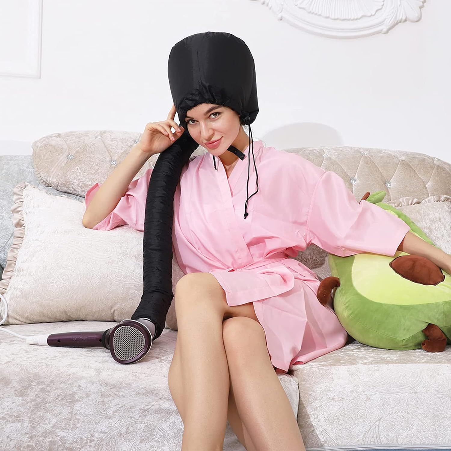 Universal Soft Bonnet Hair Dryer Attachment Kit for All Head Sizes, Fast No-Damage Styling - Image 2