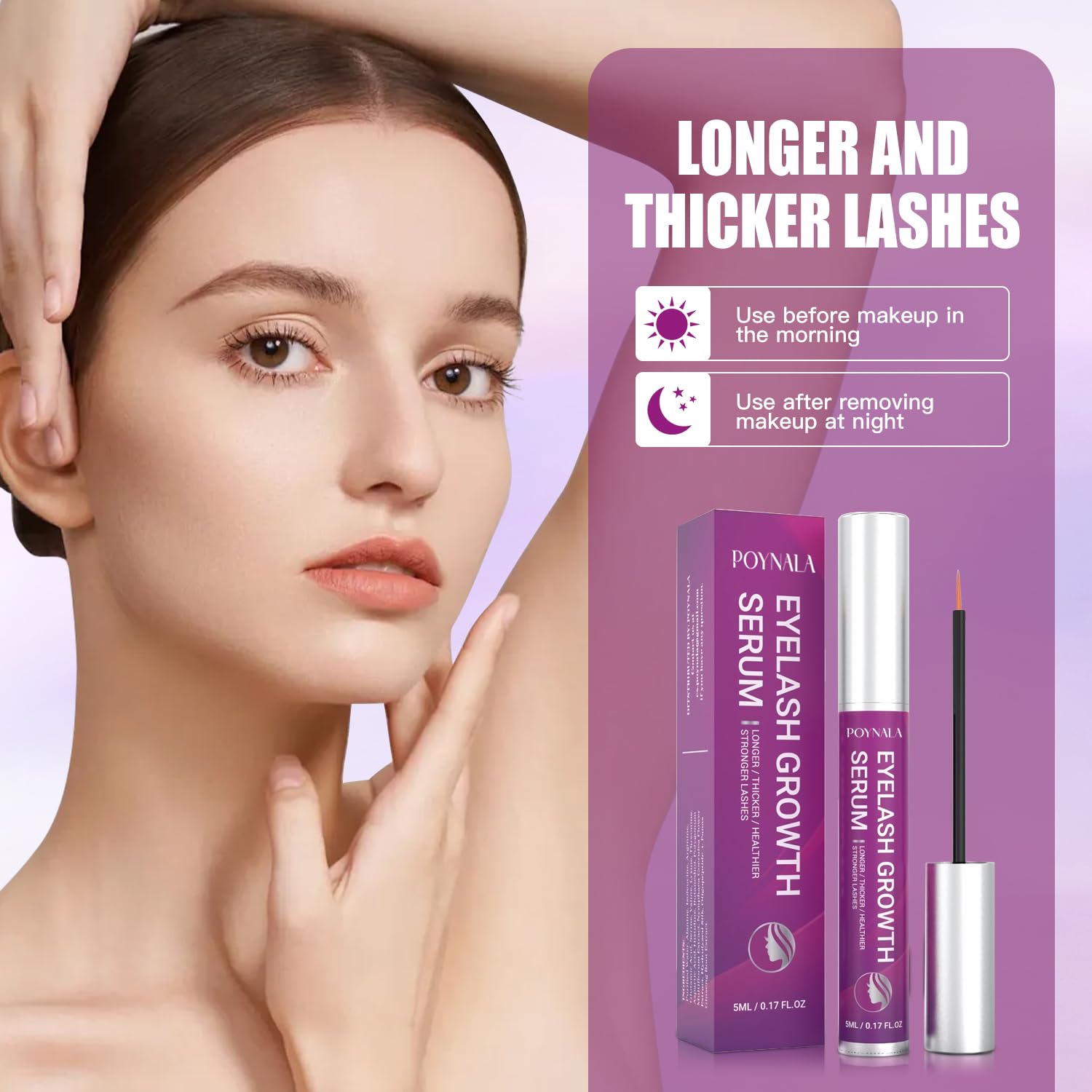Premium Eyelash Growth Serum - Lash Enhancing Serum with Advanced Formula to Boost Longer Fuller and Thicker Looking Lashes - Vegan & Cruelty - Free Treatment 5mL 0.17 Fl Oz - Image 2