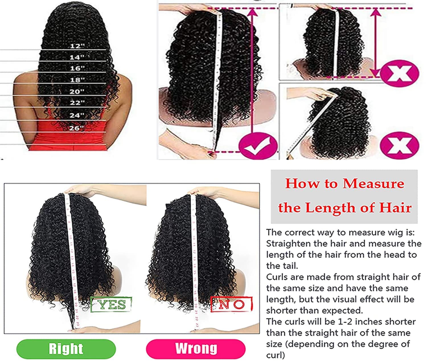 Aiterina Headband Wig Deep Wave 12 Inch Human Hair Headband Wig Curly hair Glueless Human Hair Wigs Machine Made No Lace deep Curly Headband Wigs Natural color - Image 5