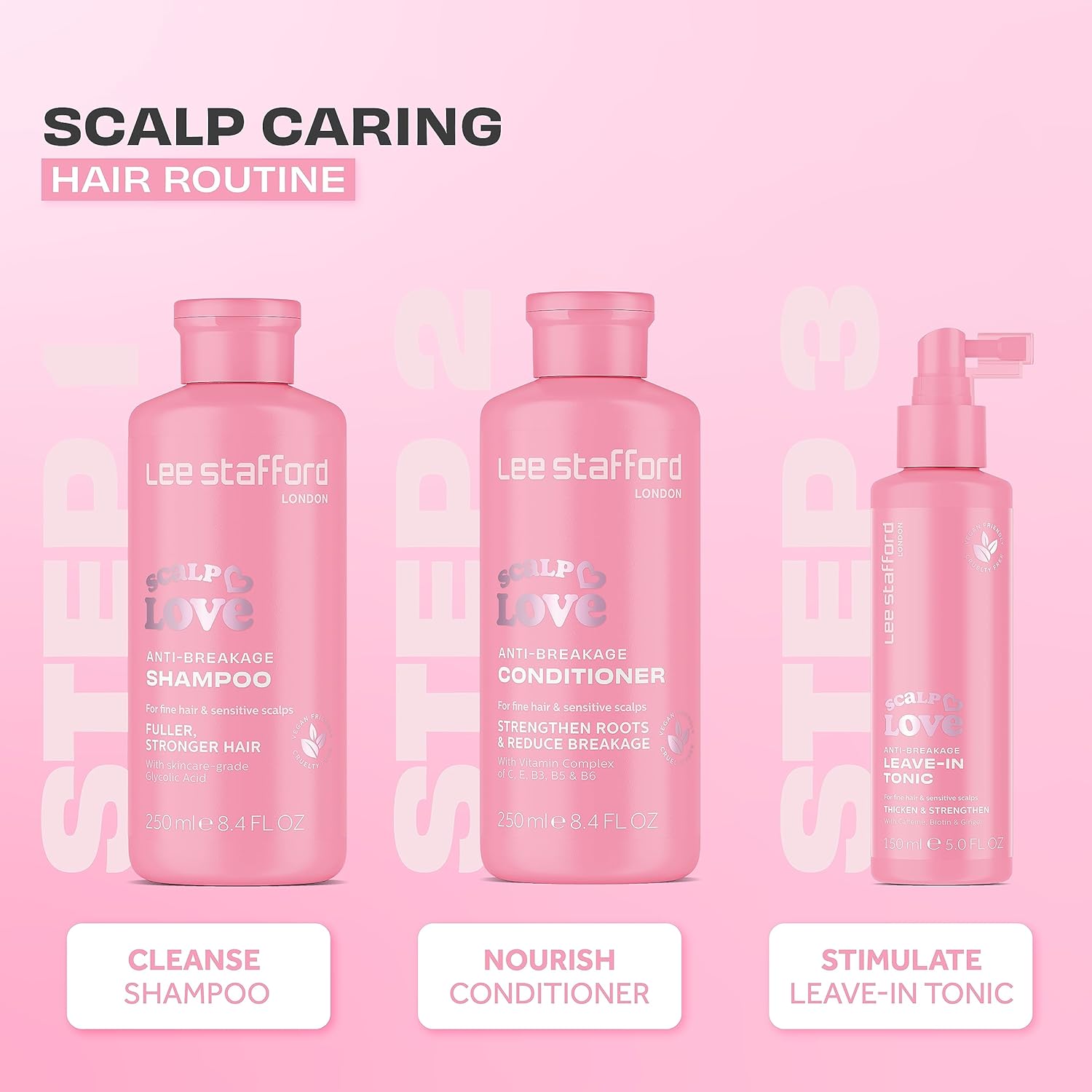 Lee Stafford Anti Hair Loss Tonic | Scalp Love - Leave-In Thickening & Strenghtening Mist, Volumising, Lightweight, Stimulates Growth for Senstive & Fine Hair, 5 Fl Oz - Image 4