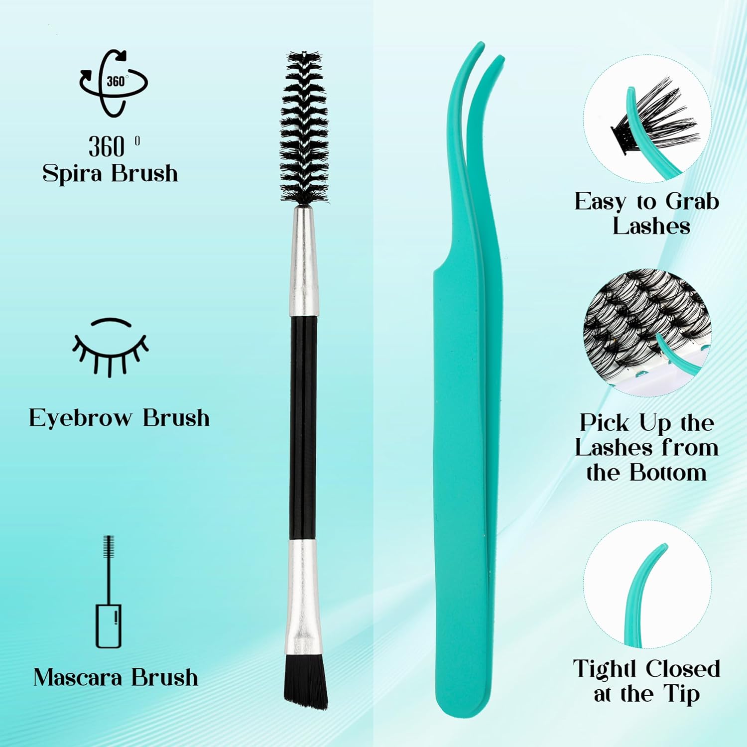 GEMERRY Lash Extension Kit Thick Lash Clusters Kit Fluffy Eyelash Clusters D Curl Eyelash Extension Kit With Lash Bond and Seal, Lash Tweezers, DIY Lash Extension Kit(80P-10-18mm) - Image 4