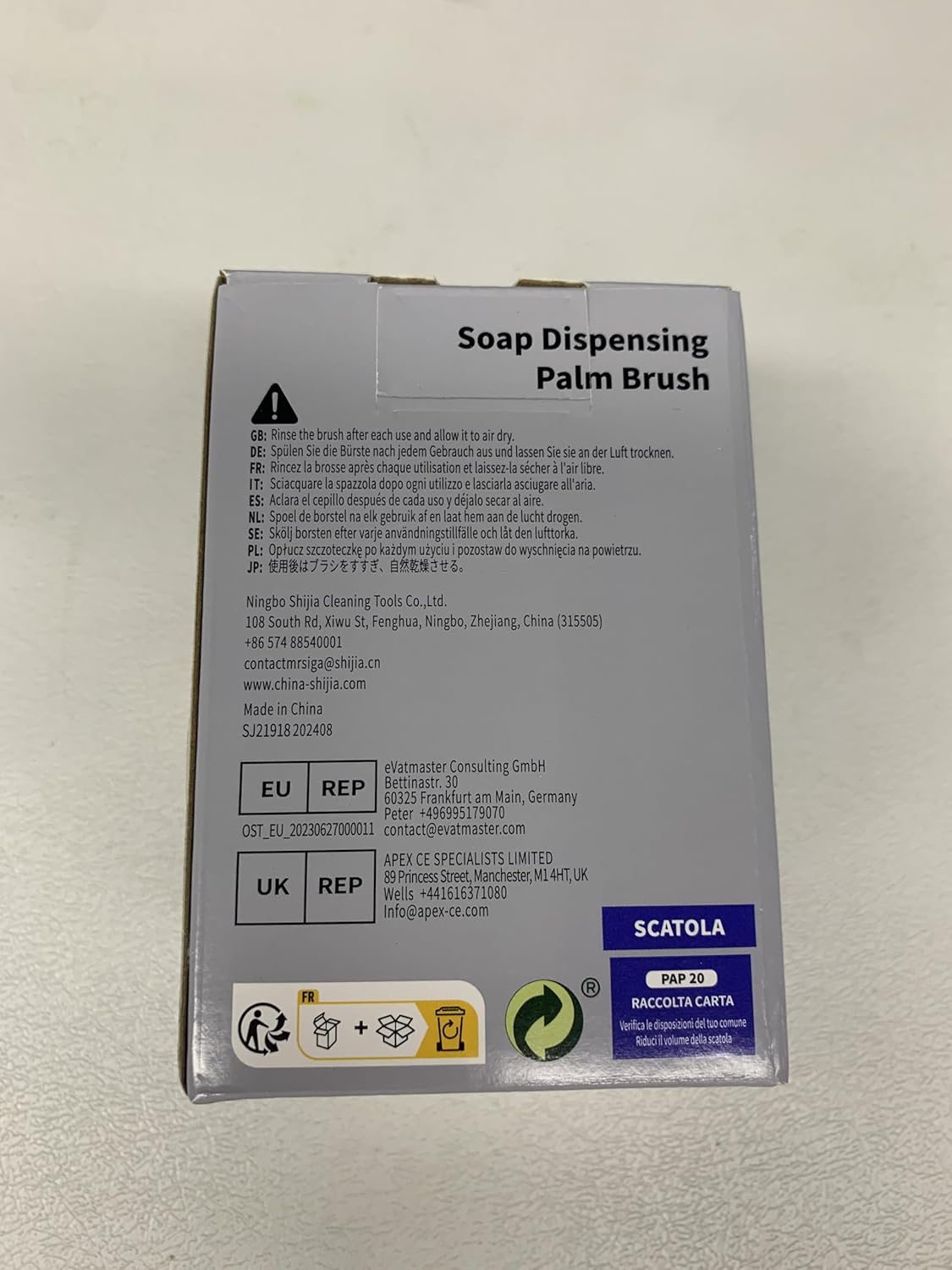 MR.SIGA Soap Dispensing Palm Brush, Kitchen Brush for Dish Pot Pan Sink Cleaning, Pack of 1, Navy/Blue - Image 7