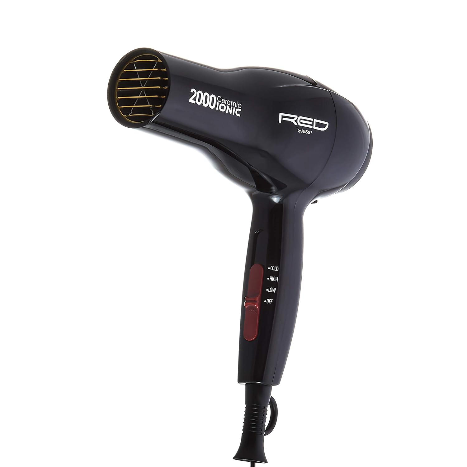 RED by Kiss Hair Dryer Ionic Hair Blow Dryer - Ceramic Technology, Anti-Frizz, 3 Heat Settings, Lightweight, 2 Detangler Piks - Image 2