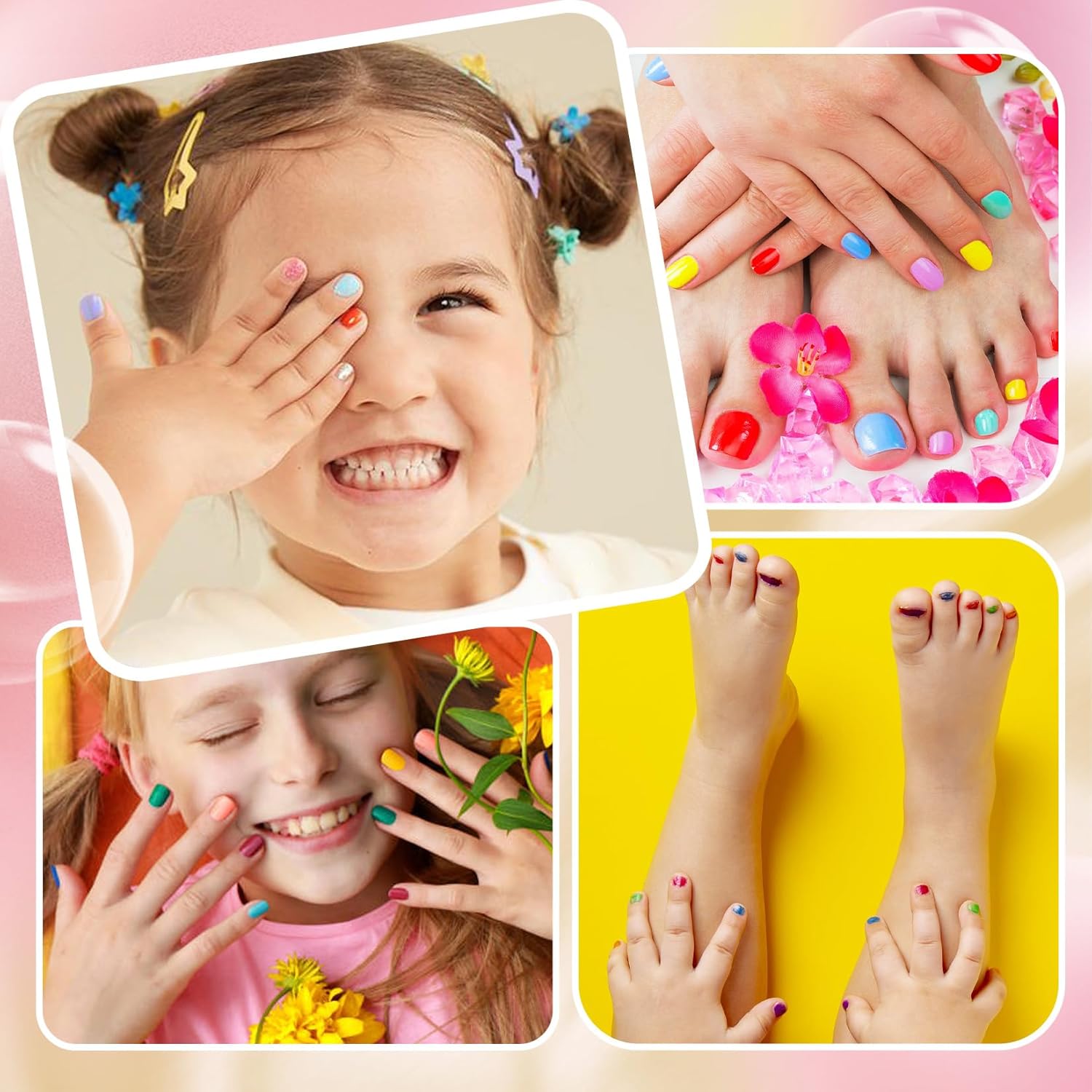 Kids Nail Polish Set - Non-Toxic, Quick Dry Peel Off Nail Polish, 6 Rainbow Colors for Girls Age 3+ - Image 4