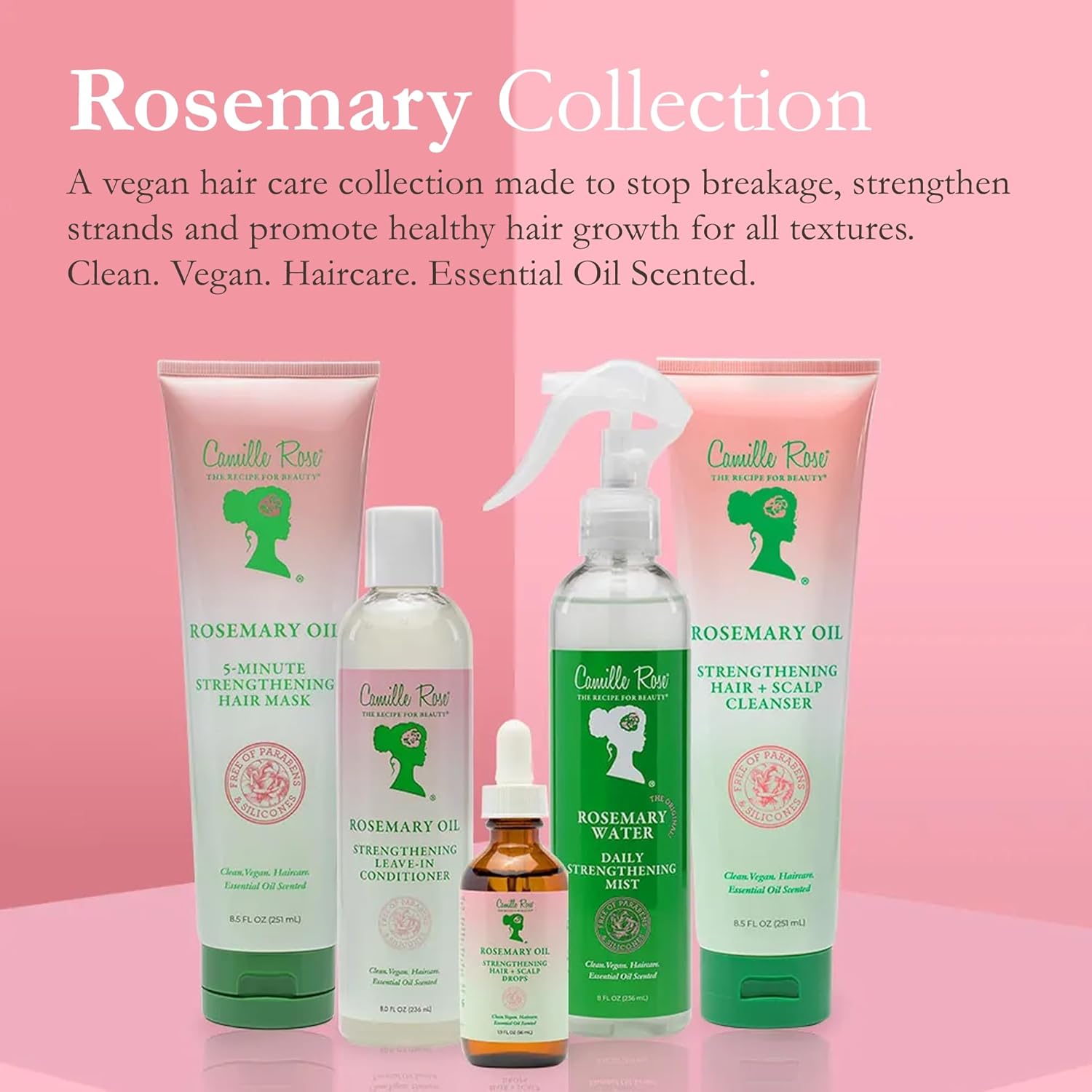 Camille Rose Rosemary Water Daily Strengthening Mist, with Peppermint and Rosemary Essential Oils to Strengthen Strands and Promote Hair Growth, for all Hair Types, 8 fl oz - Image 6
