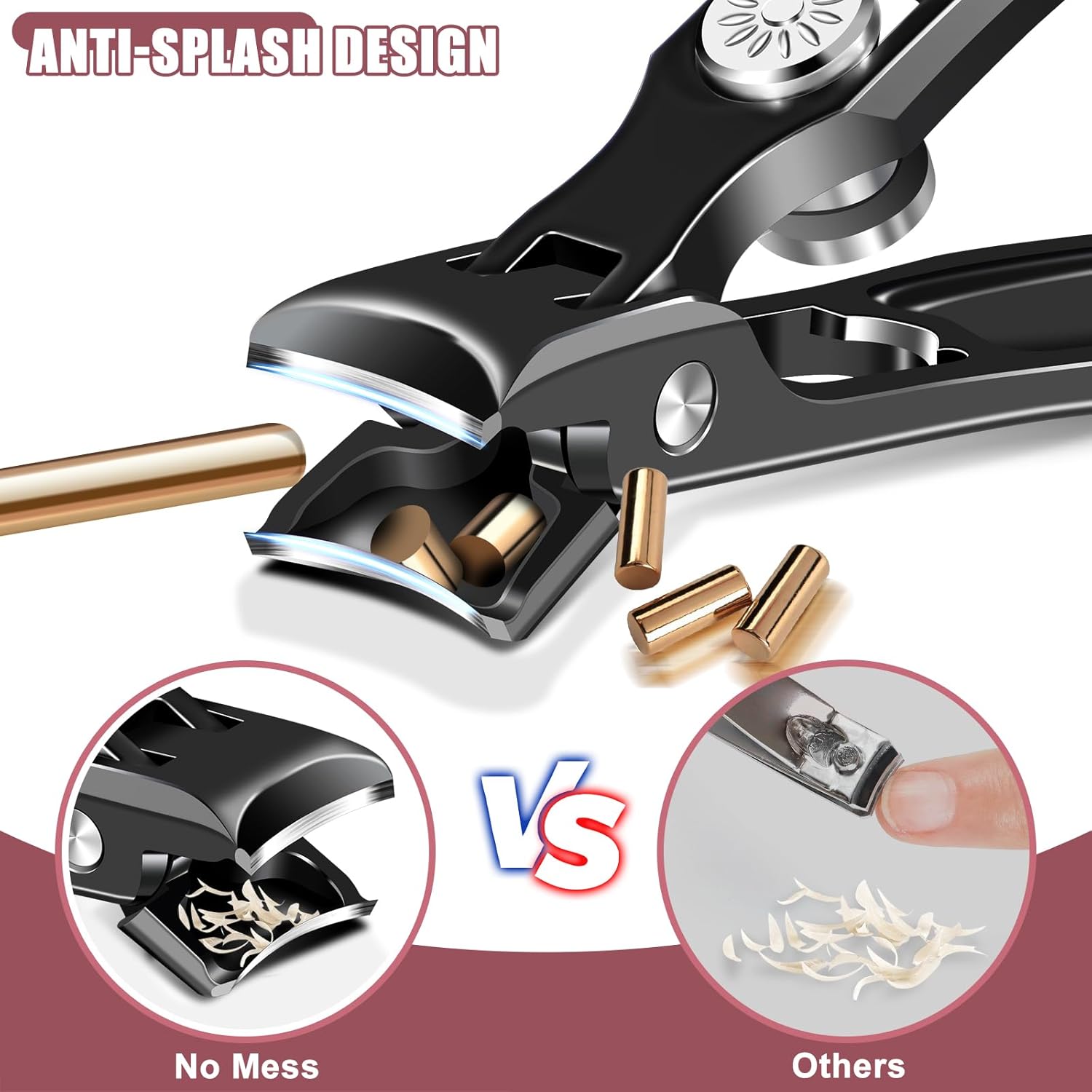 Nail Clippers for Men Thick Nails with Catcher, Large Toenail Clippers with Wide Jaw Opening for Seniors, Heavy Duty Fingernail Clipper with Long Handle Gifts for Men Women Adult - Image 2