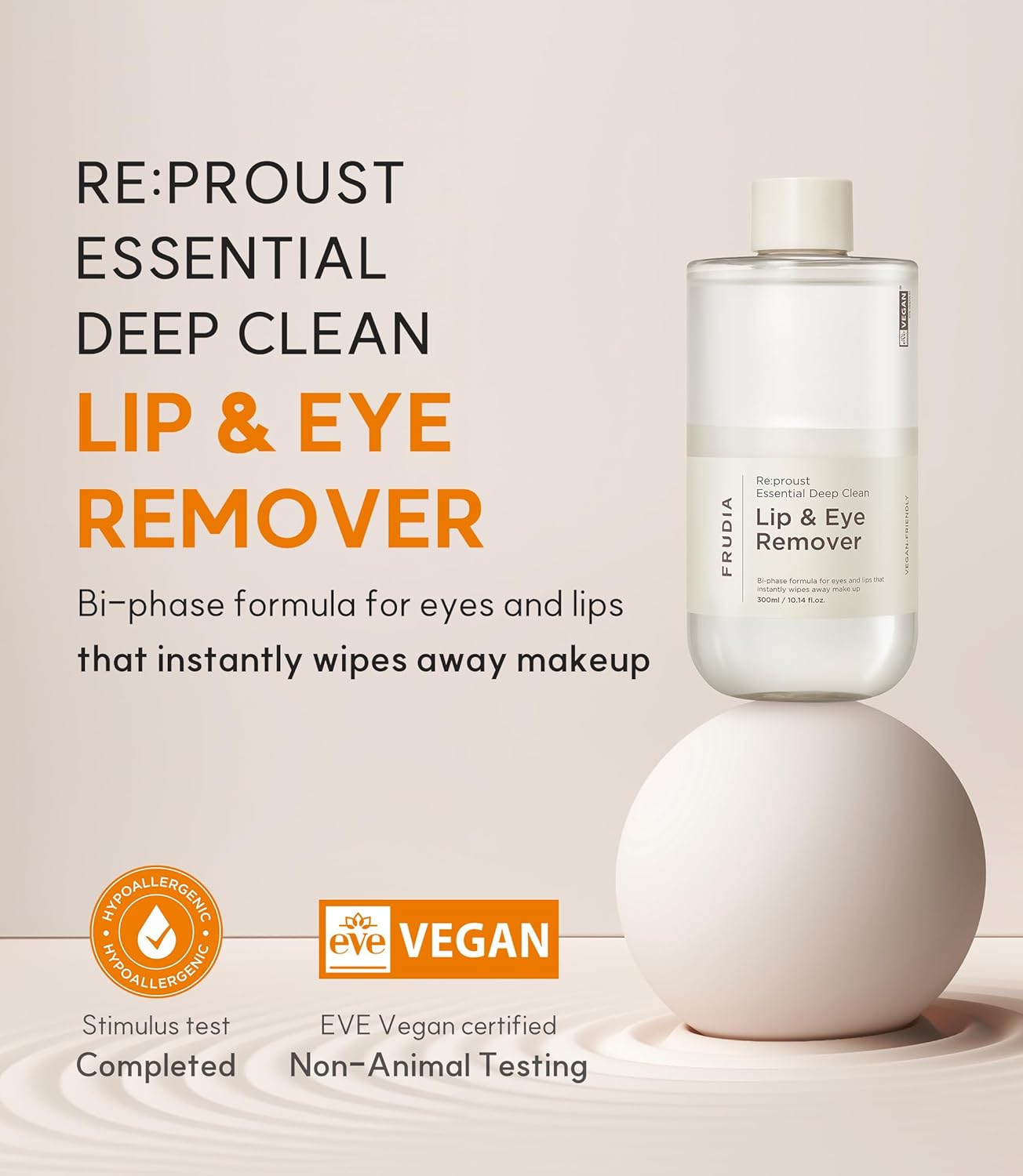 FRUDIA WELCOS Re:proust Essential Deep Clean Lip & Eye Remover | Bi Phase Vegan Lip & Eye Makeup Remover | Mascara Lipstick Remover | Korean Makeup Remover | Organic Gentle Makeup Remover 10.14 fl oz - Image 2