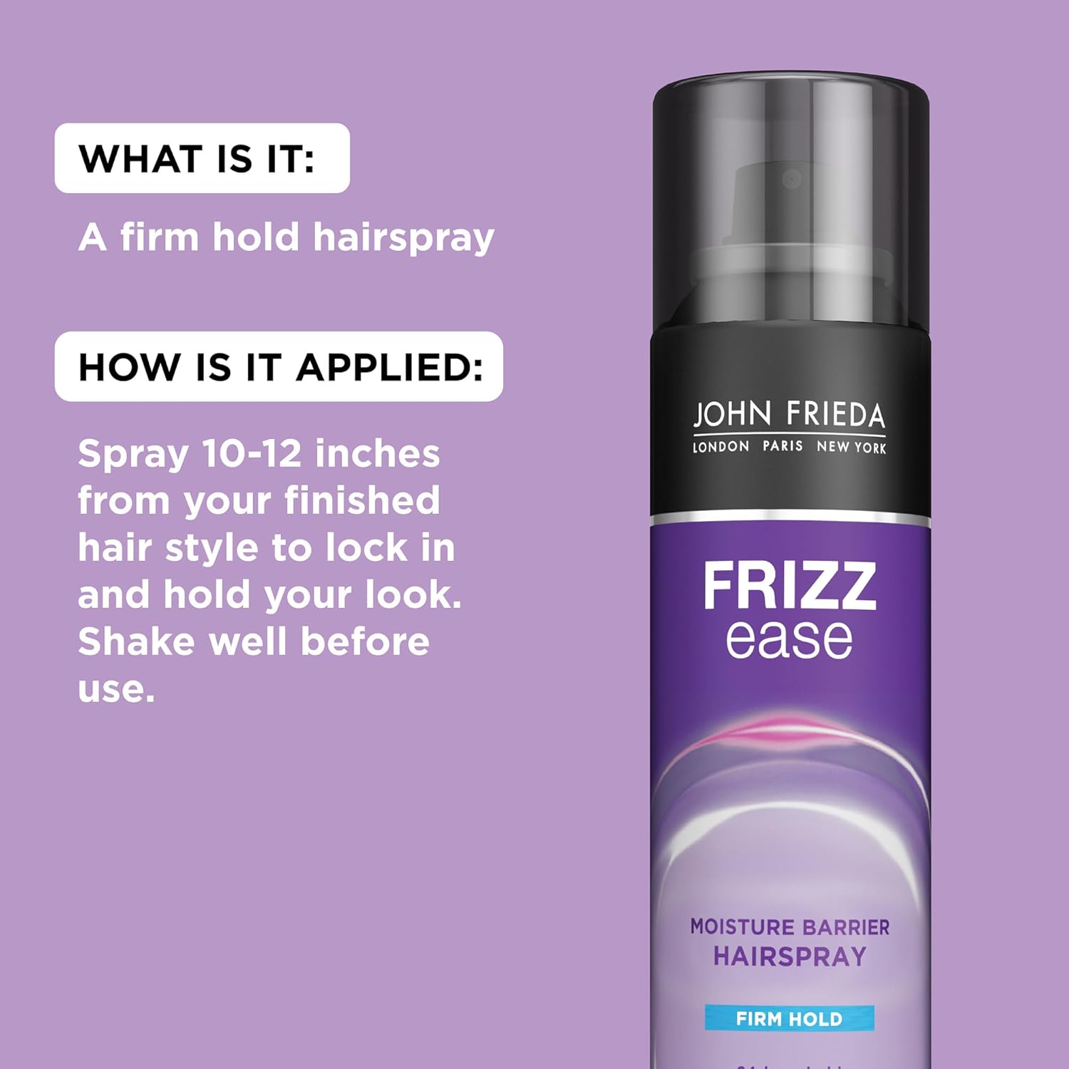 John Frieda Frizz Ease Firm Hold Hairspray 12 Oz Pack of 2 Moisture Barrier Frizz Control - Image 5