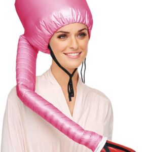 Safety Portable Hair Dryer Bonnet Attachment for Hair Styling - Deep Pink