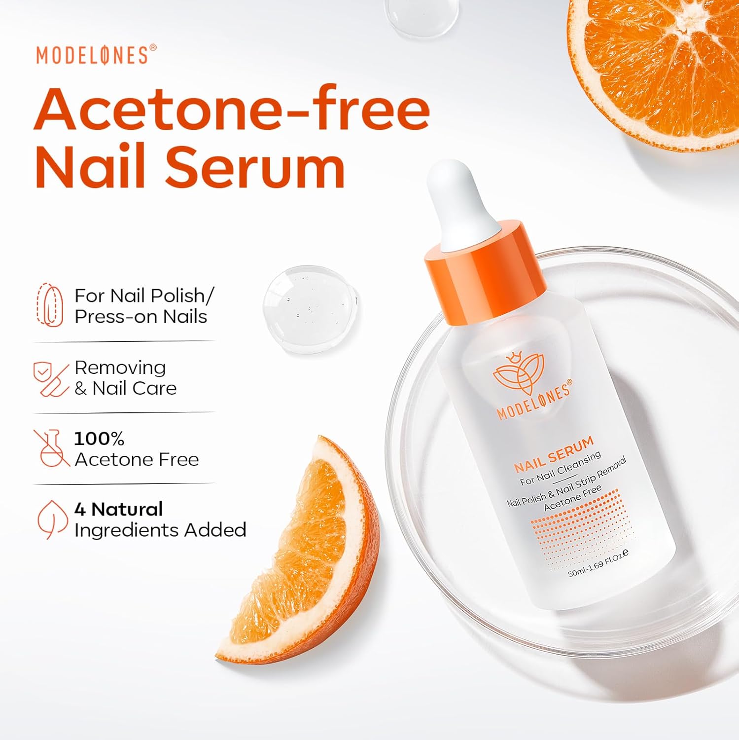Modelones Nail Polish Remover for Press on Nails & Nail Strips Acetone-Free, Nail Glue Remover Natural Formula Serum Easy Peel for Moisturizing & Care, Non-Toxic, Low Odor, Portable Size - Image 2