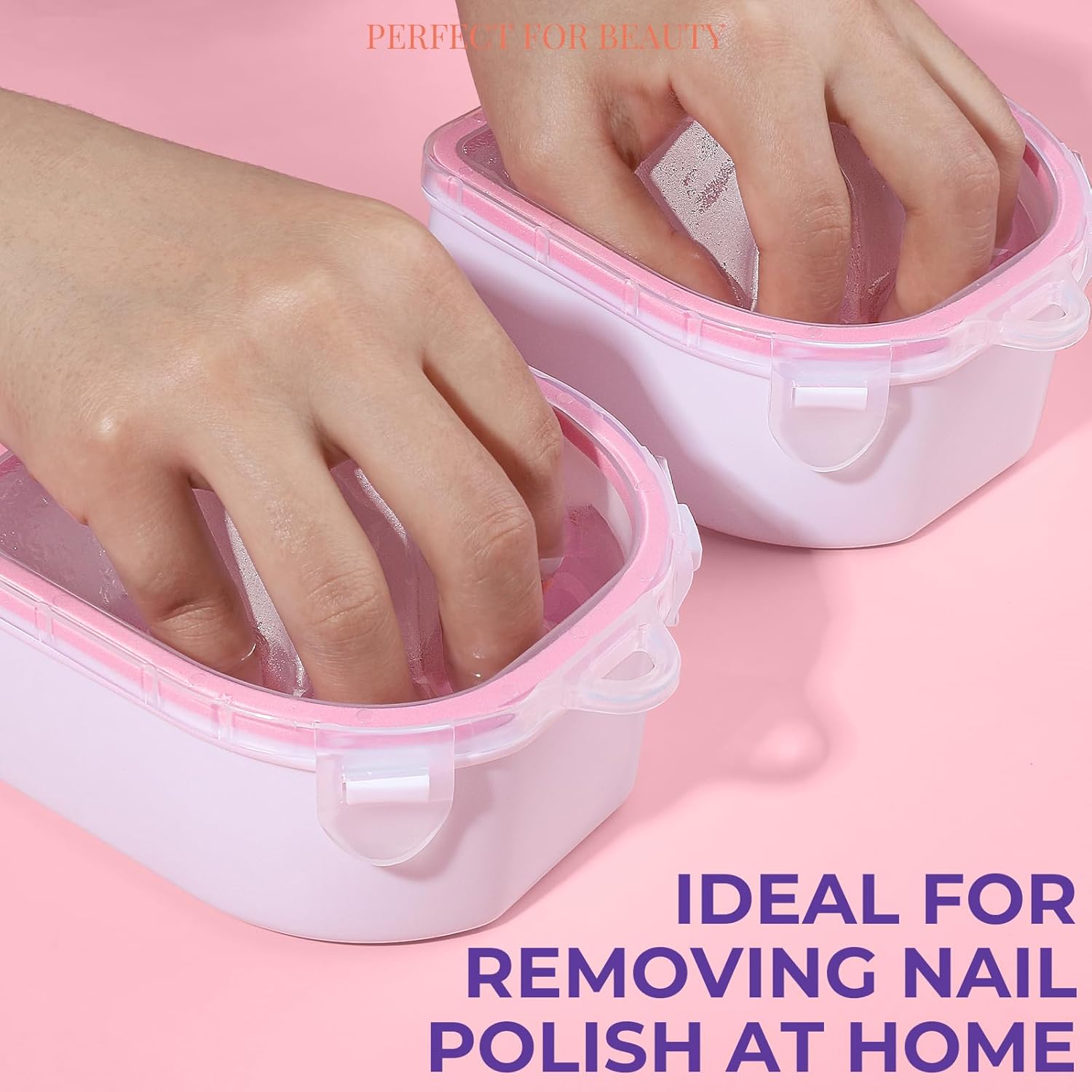Teenitor 10Pcs Nail Soaking Bowl Kit 2 Soak Off Bowl Nail Soaking Bowl Acetone Proof Soak Off Gel Polish Remover Bowl, Manicure Bowl Cuticle Peeler Scraper Cuticle Oil Nail File and Buffer Nail Brush - Image 6
