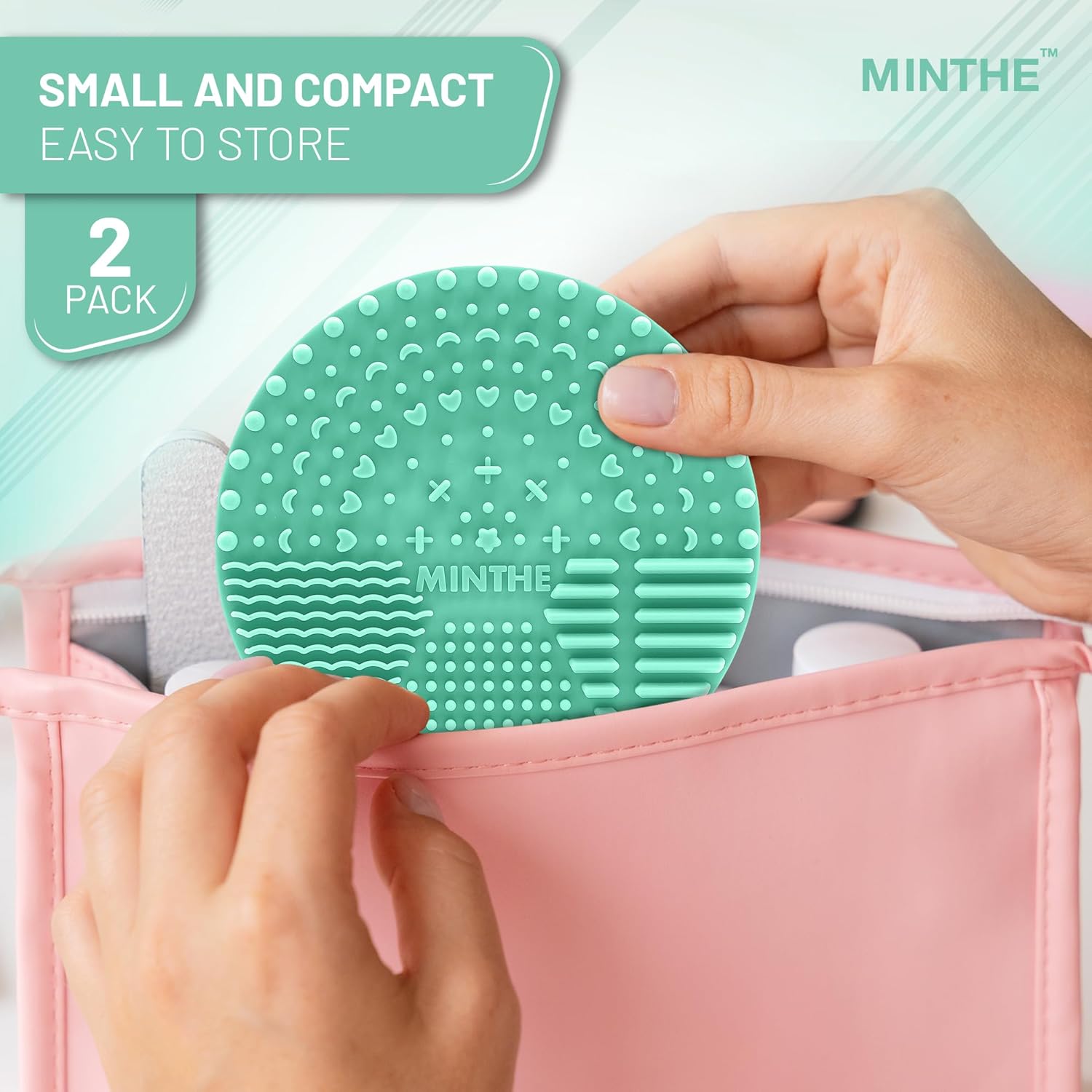 MINTHE™ Makeup Brush Cleaner Mat | 2 Pack | Silicone Make up Cleaning Pad - Image 7