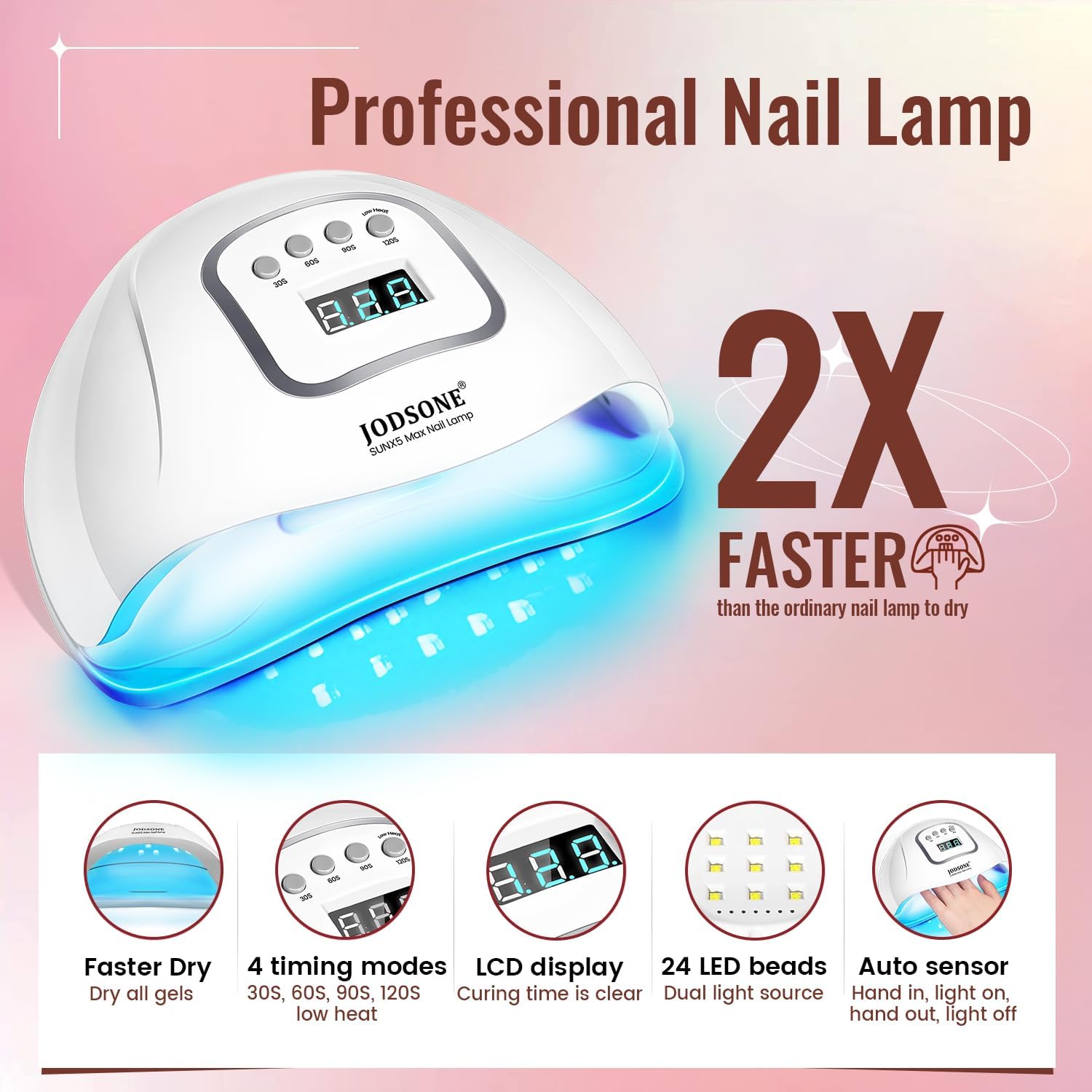 JODSONE Gel Nail Polish Kit with U V Light 32 Colors Gel Polish Nail + 4 Functional Adhesive Bottles Kit Soak Off Manicure Tools Gifts for Women - Image 5