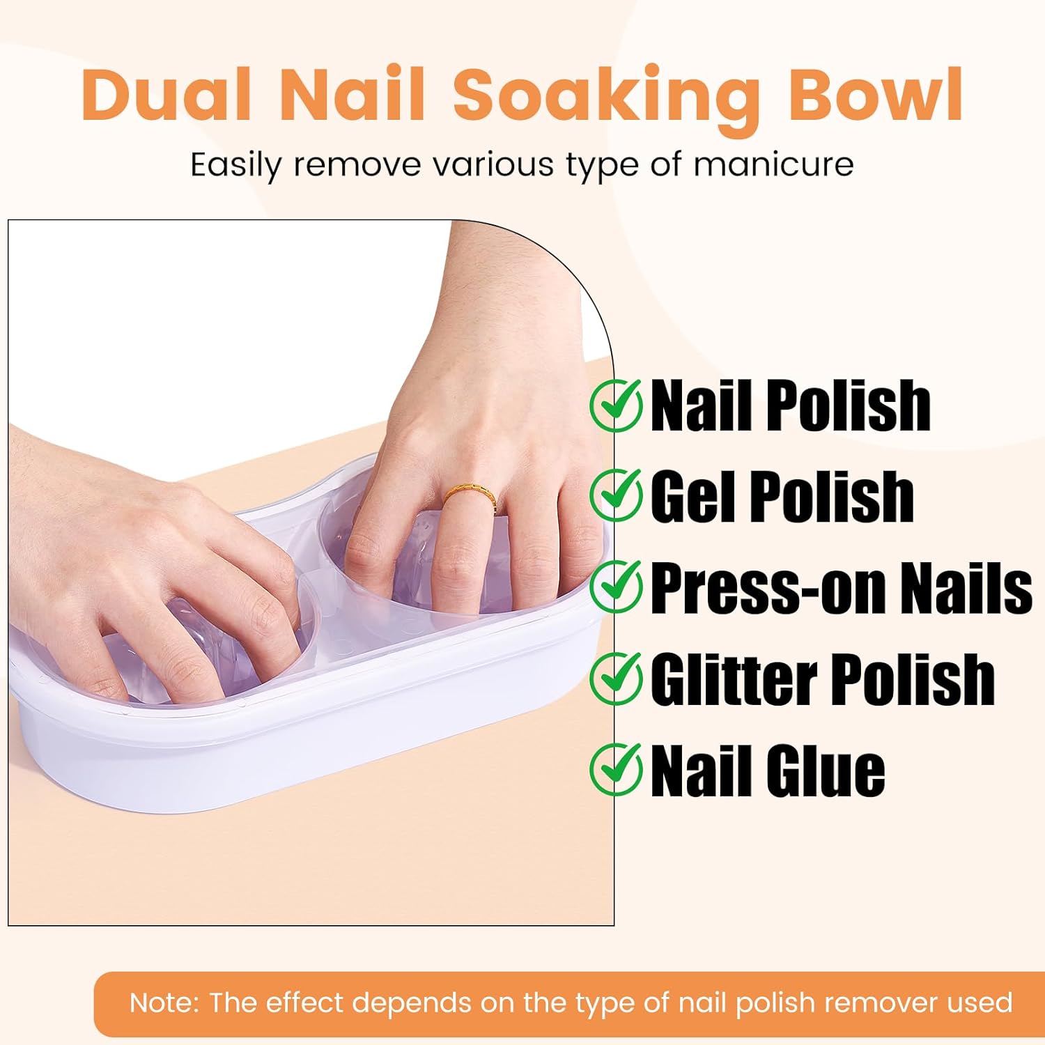 Dual Nail Soaking Bowl Acetone Proof: Soak Off Gel Nail Polish Dip Powder Remover Bowl- Cut the Soaking Time in Half Manicure Bowl for Salon Home (D2-White) - Image 4