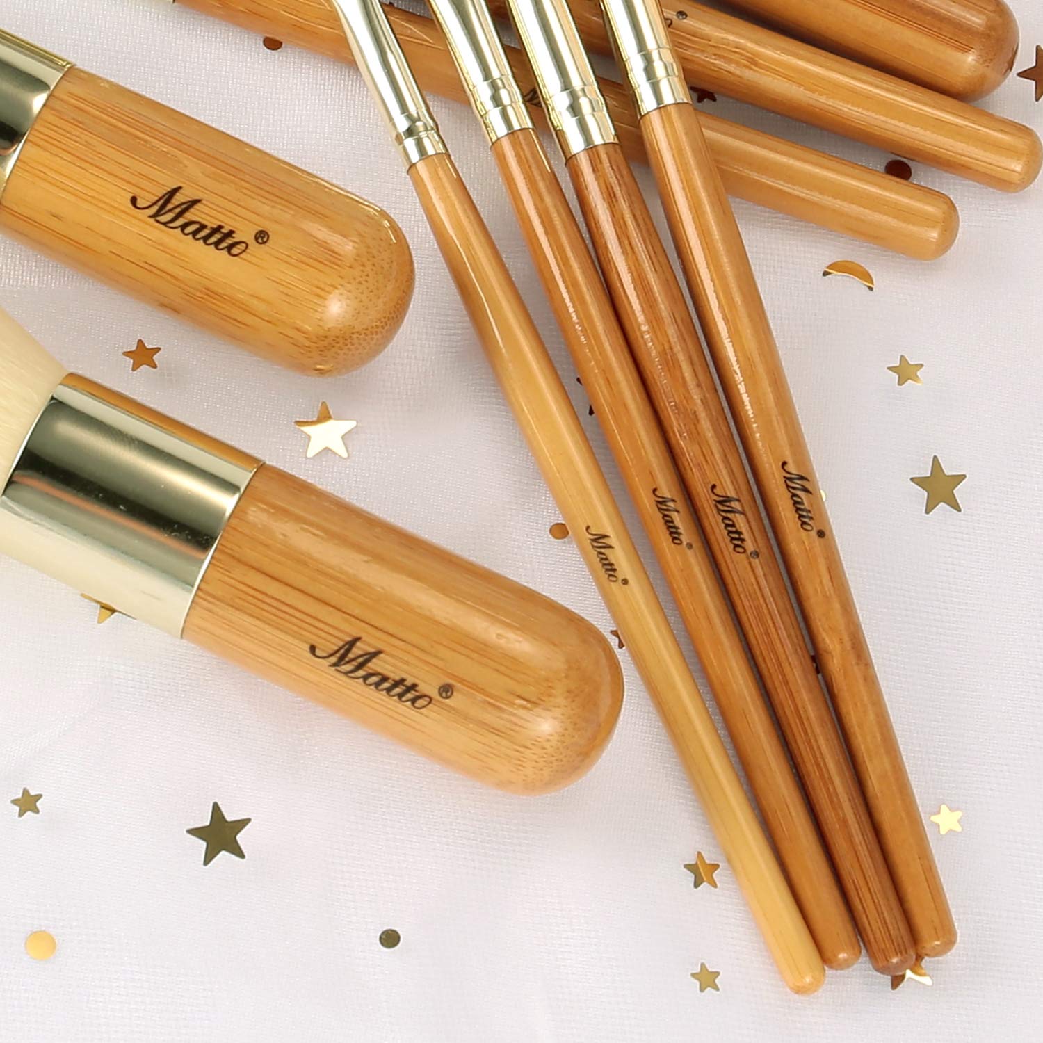 Matto Makeup Brushes 9-Piece Makeup Brush Set Foundation Brush with Travel Makeup Bag - Image 4