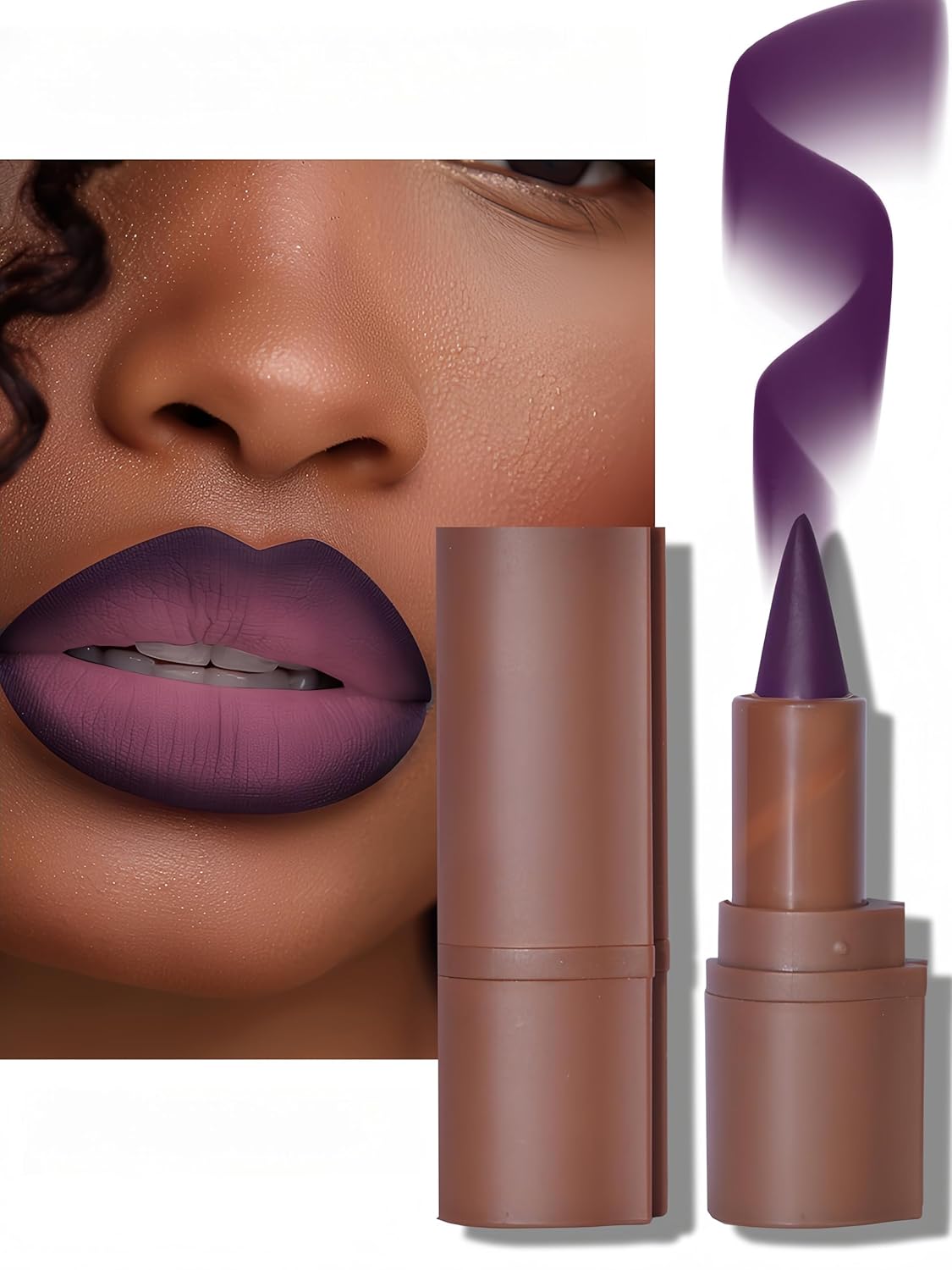 MAEPEOR 2-in-1 Matte Creamy Lip Liner Lipstick Combo 8 Colors Long Lasting 05 Grapes - Image 9