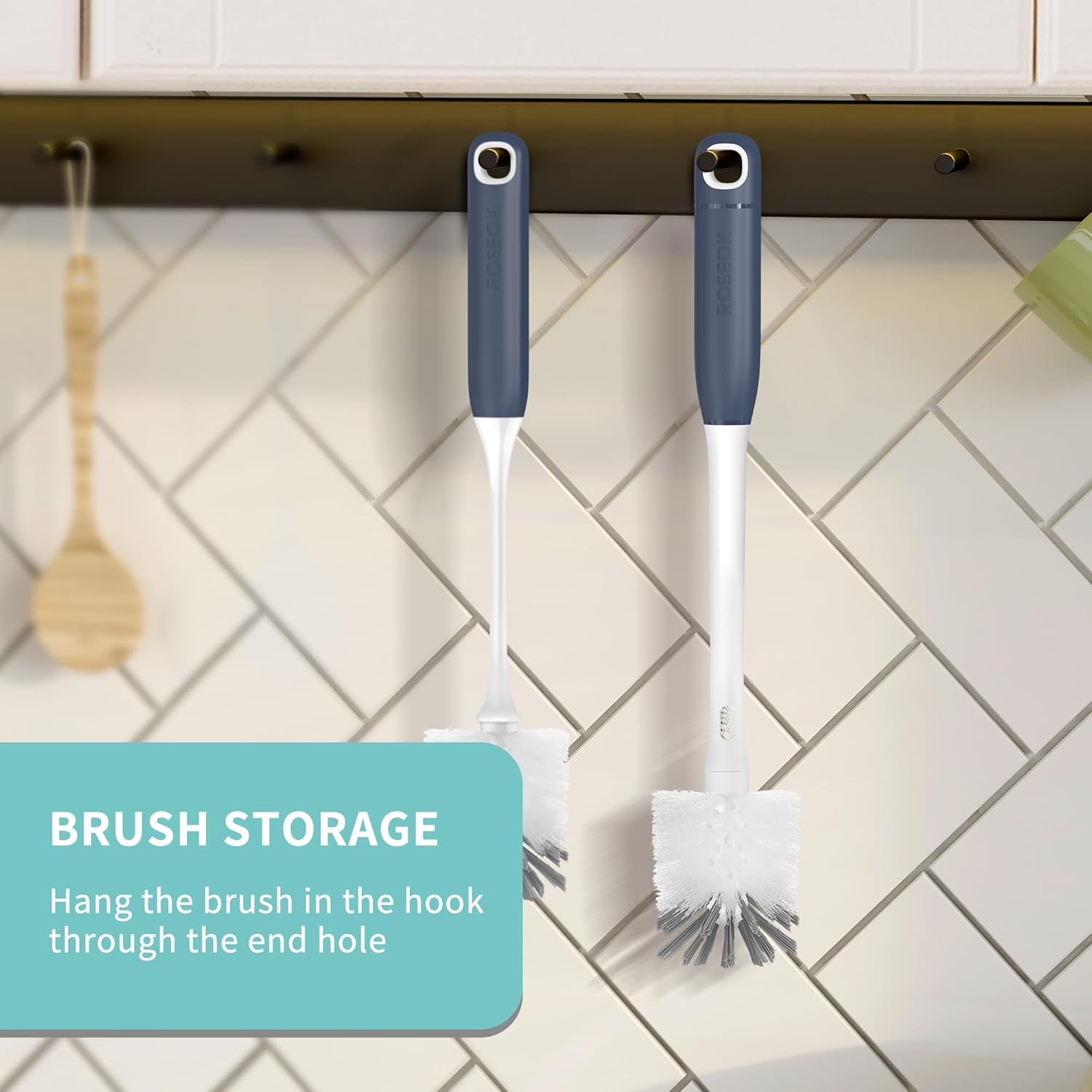 2 in 1 Long Handle Bottle Brush with Straw Brush for Cleaning Glass, Sports Bottle, Coffee Mug,1 Pack - Image 9