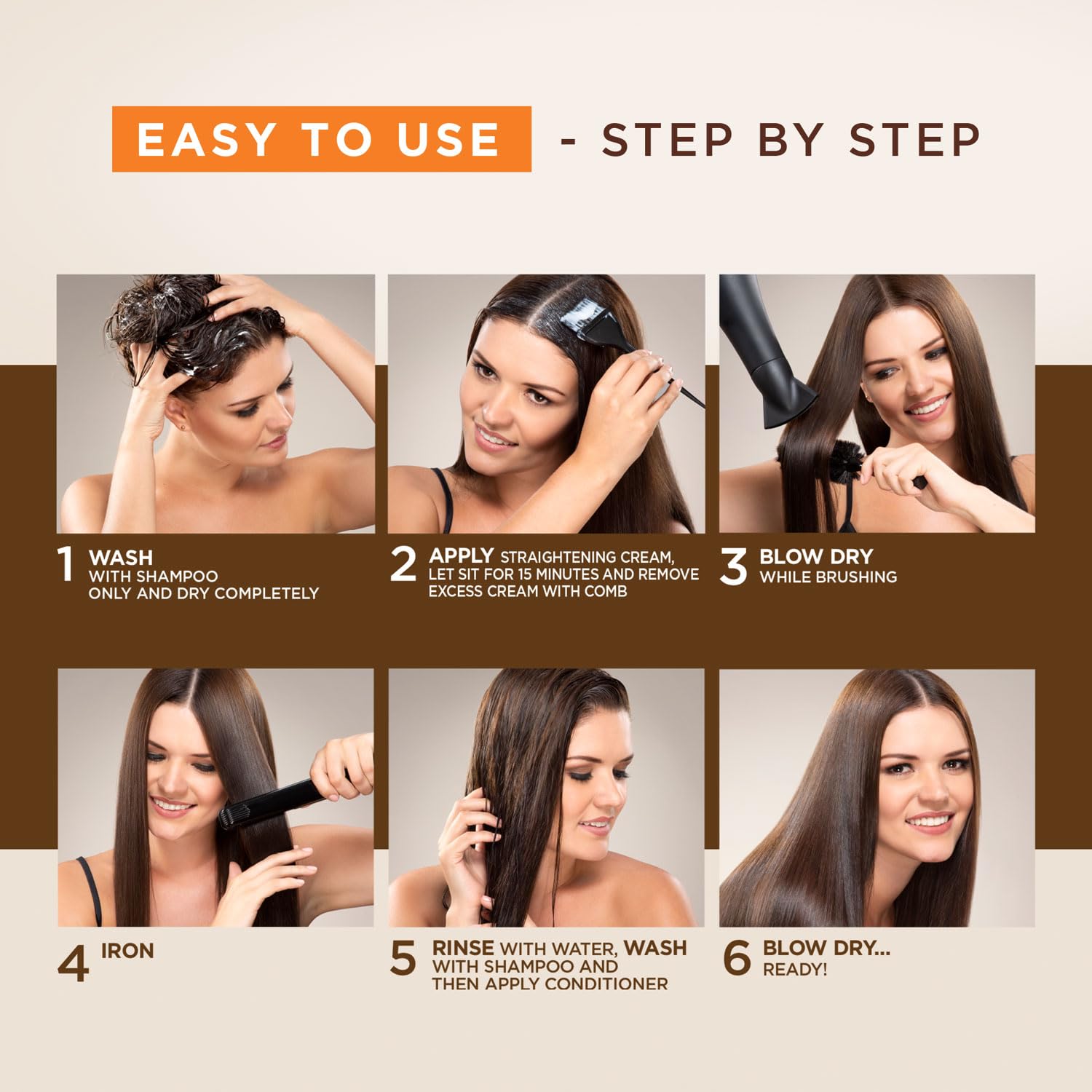 Kativa Brazilian Straightening Kit, 12 Weeks of Home Use Professional Straightening, with Organic Argan Oil, Shea Butter, Keratin & Amino Acids, for Straighter, Softer and Shinier Hair, All Hair Types - Image 5