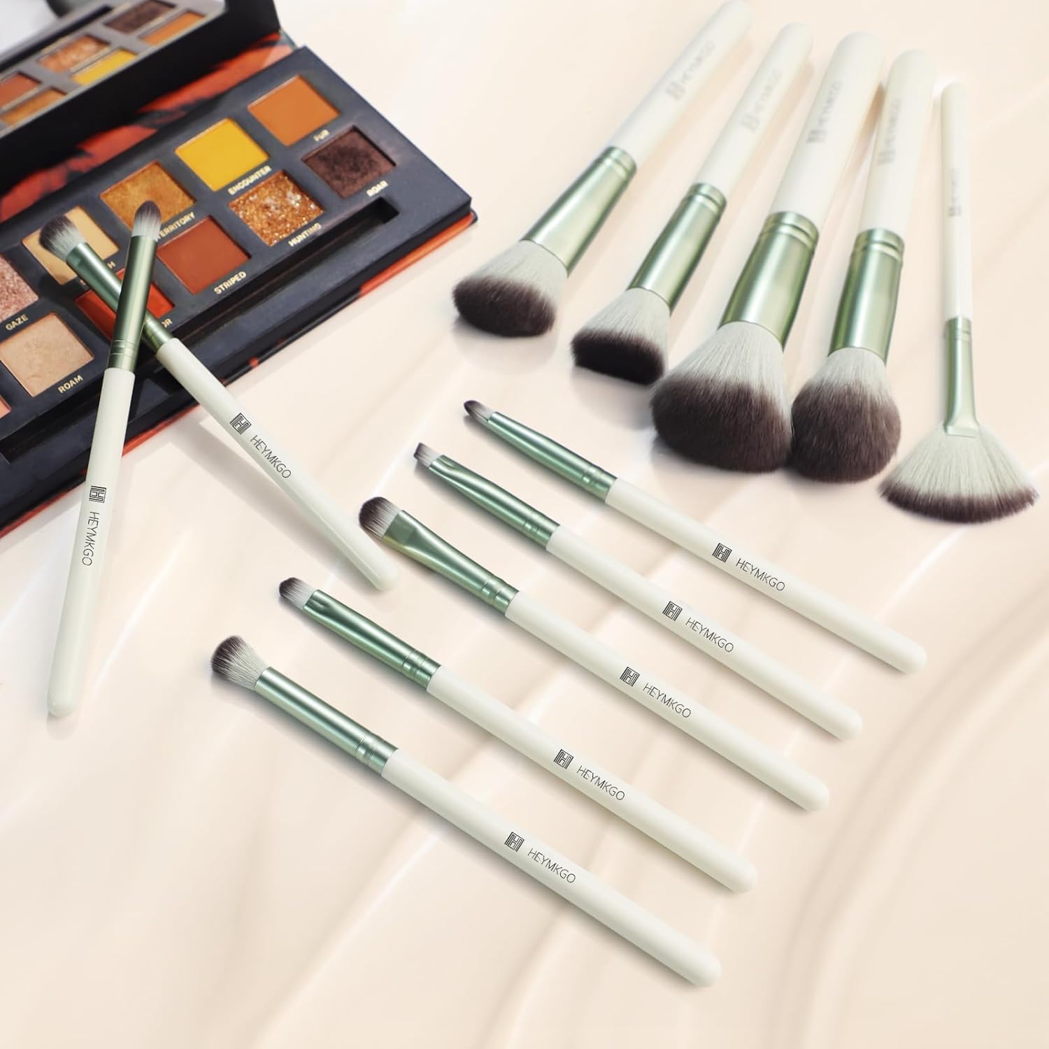 HEYMKGO Makeup Brushes, 12 Pcs Professional Makeup Brush Set Premium Synthetic Foundation Powder Blush Concealer Blending Eyeshadow Lip Eyebrow Make Up Brushes Kit with Travel Bag - Image 7