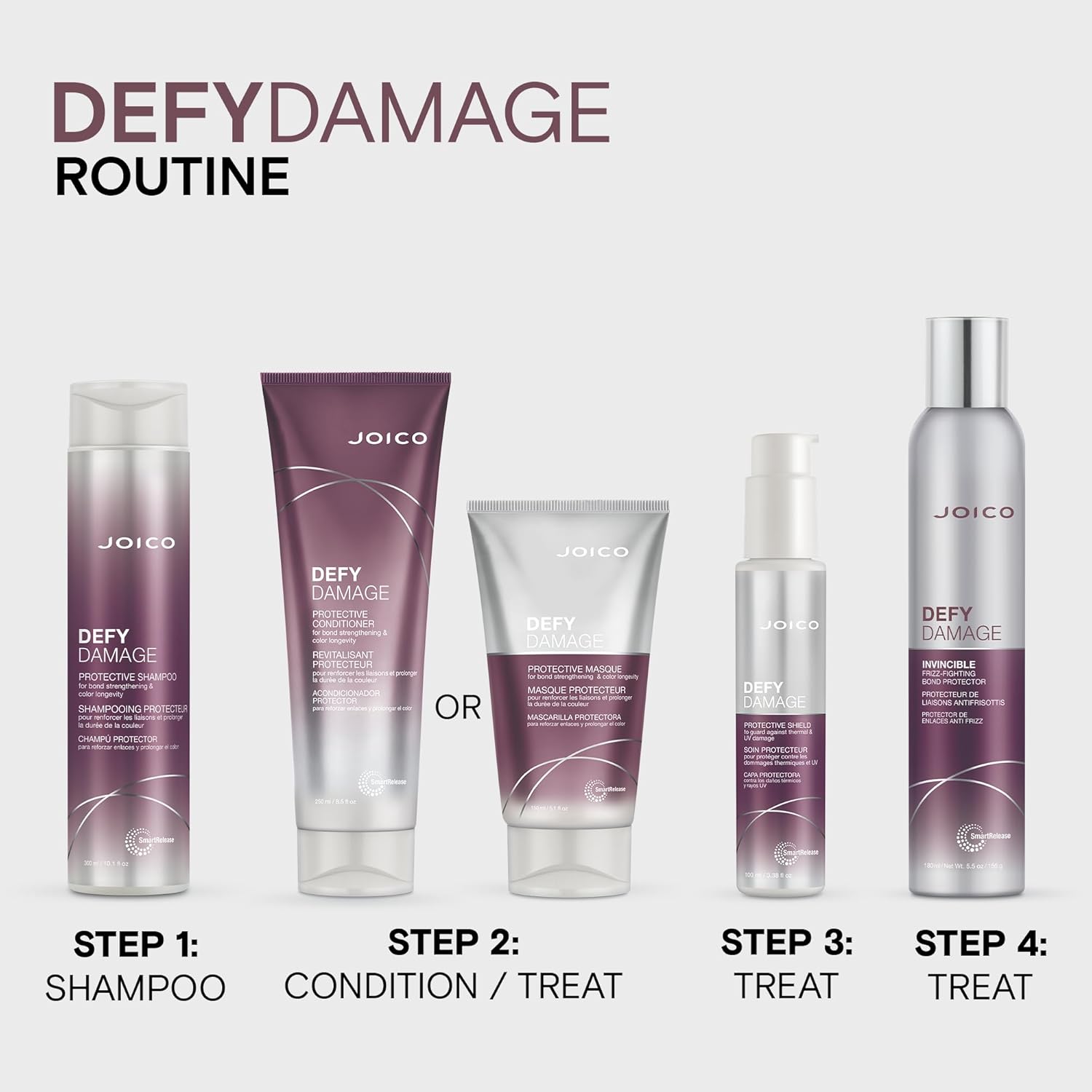 Joico Defy Damage Invincible Frizz-Fighting Bond Protector | 24 Hour Frizz Protection | Thermal Heat & Humidity Protection | Boost Shine | Reduce Breakage | Leave-In Spray | 180mL - Image 6