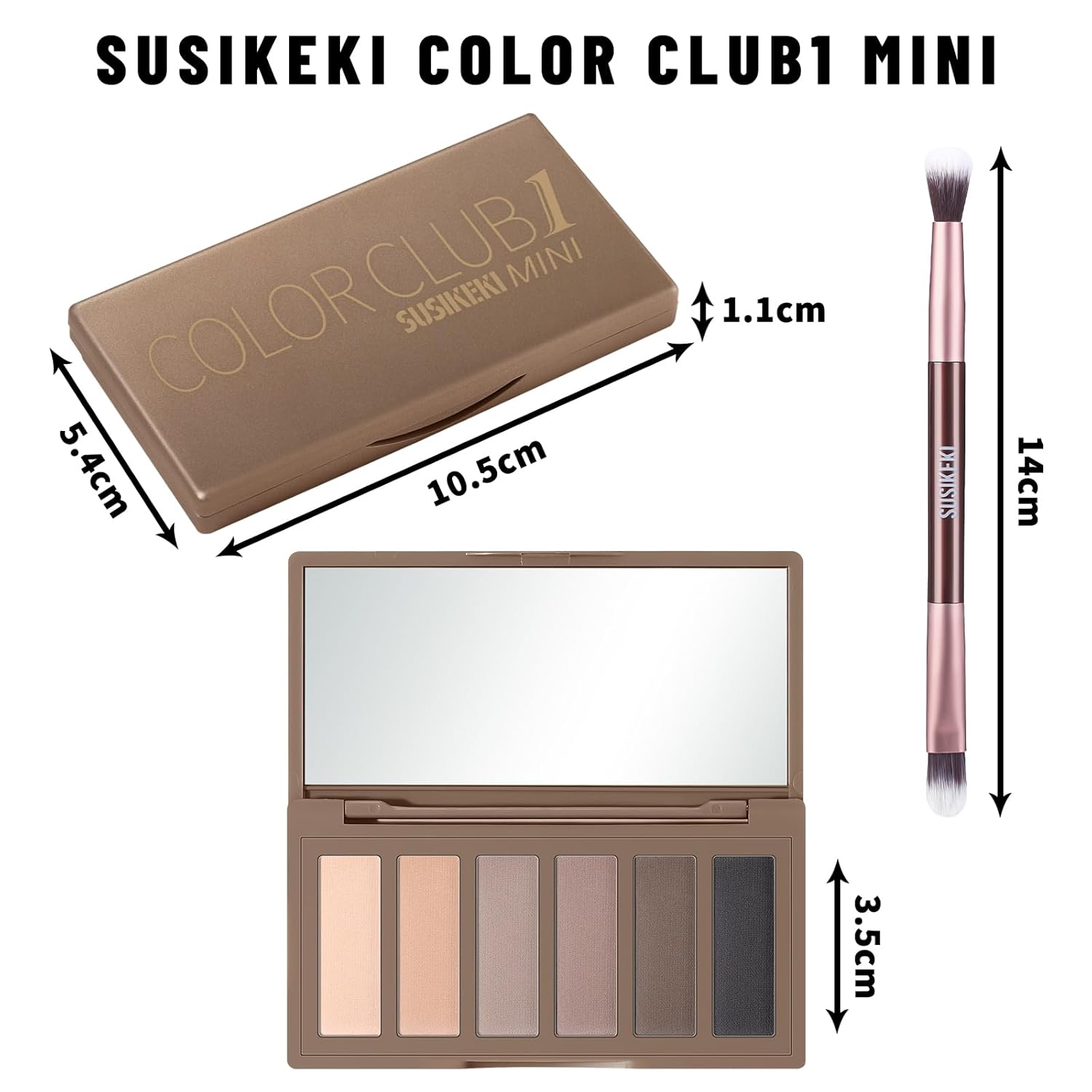 6 Colors Mini Naked Eyeshadow Makeup Palette with Brush Neutral Nude Smoky Eye Shadow Taupe & Brown Matte Make Up Pallet with Mirror Highly Pigmented Long Lasting Waterproof Travel Size Gift Kit - Image 9