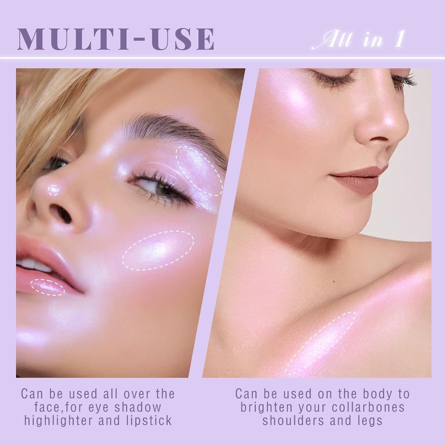 Holographic Duochrome Glitter Eyeshadow Palette, Chameleon Color Shift Metallic Shimmer Eyeshadow, Sparkle Inner Corner Eye Highlighter, Creamy Mini Eye Shadow Palette Iridescent Fairy Makeup - Image 4