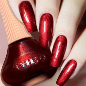 Pearl Gel Nail Polish - Quick Air Dry Wine Red, Burgundy, Long Wearing, Dark Red for Women & Girls - 12ML