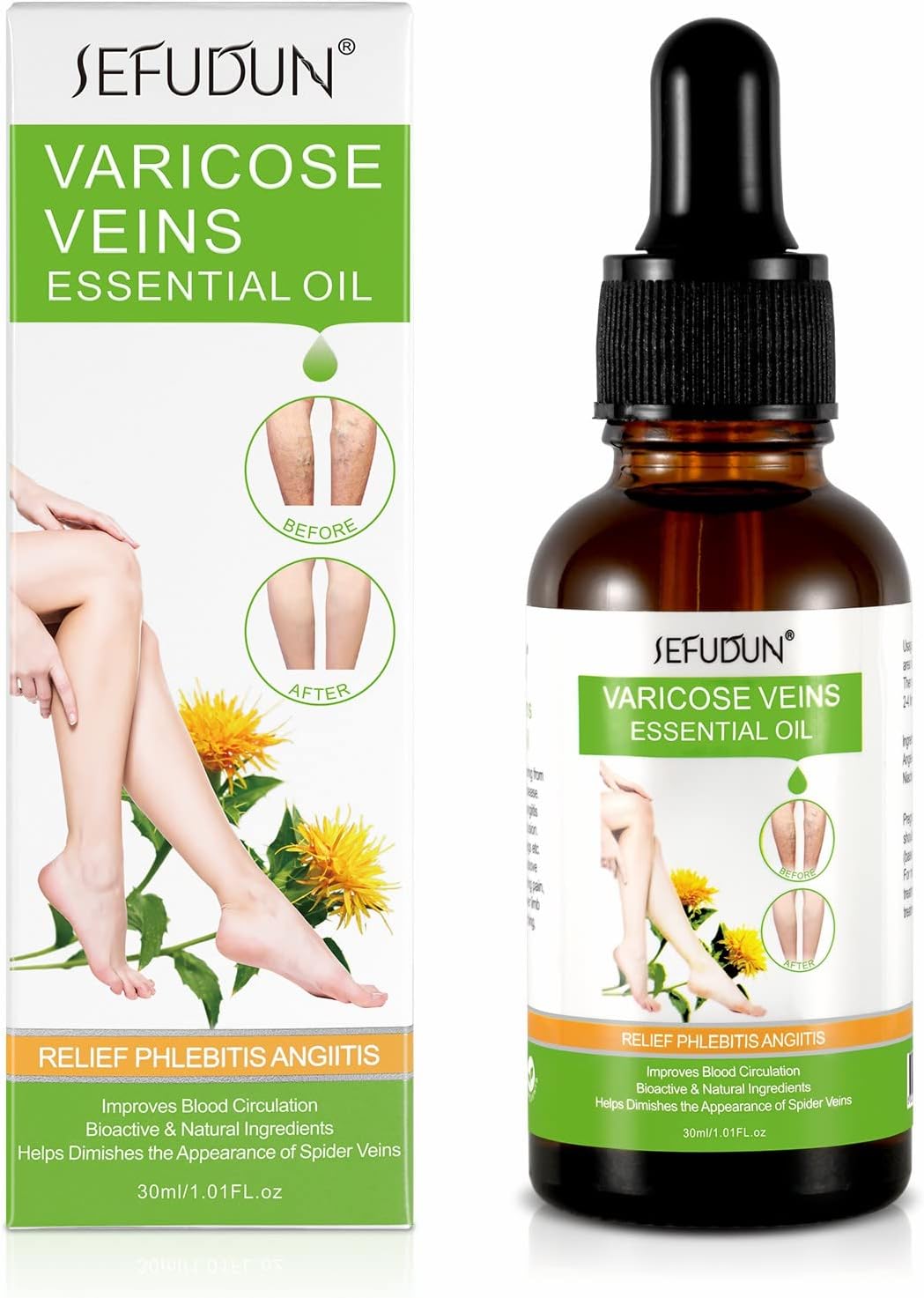 Varicose Veins Essential Oil, Spider Vein Removal Oil for Legs, Natural Varicose Veins Oils 30ML