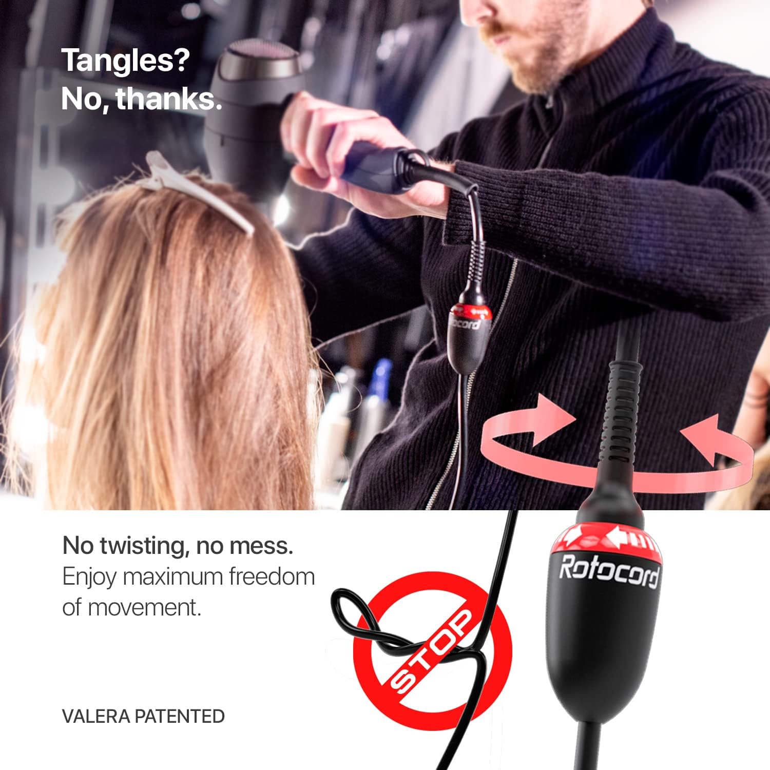 Valera 3000 Professional ion hairdryer, Powerful and Lightweight, Soft Touch Finish, Color Rose Gold - Image 4