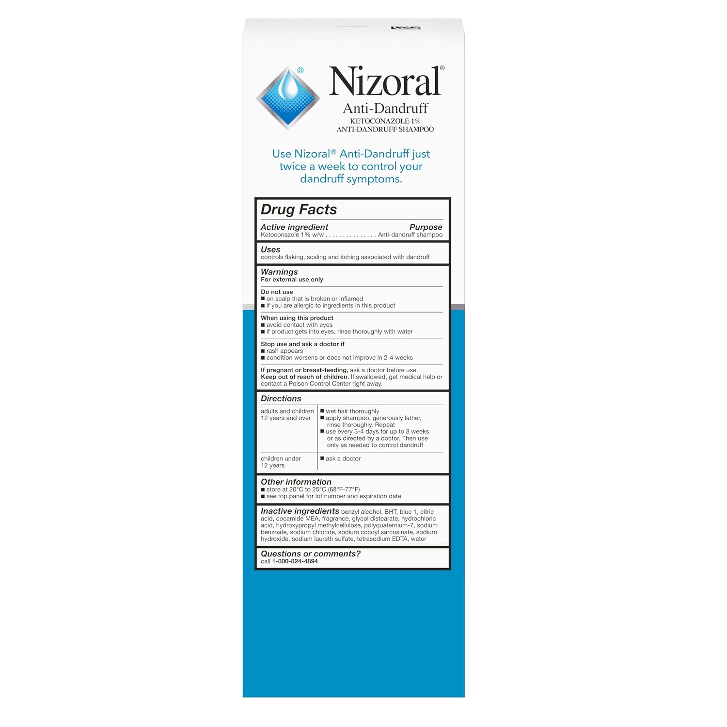 Nizoral Anti-Dandruff Shampoo with 1% Ketoconazole, Fresh Scent, 14 Fl Oz - Image 3