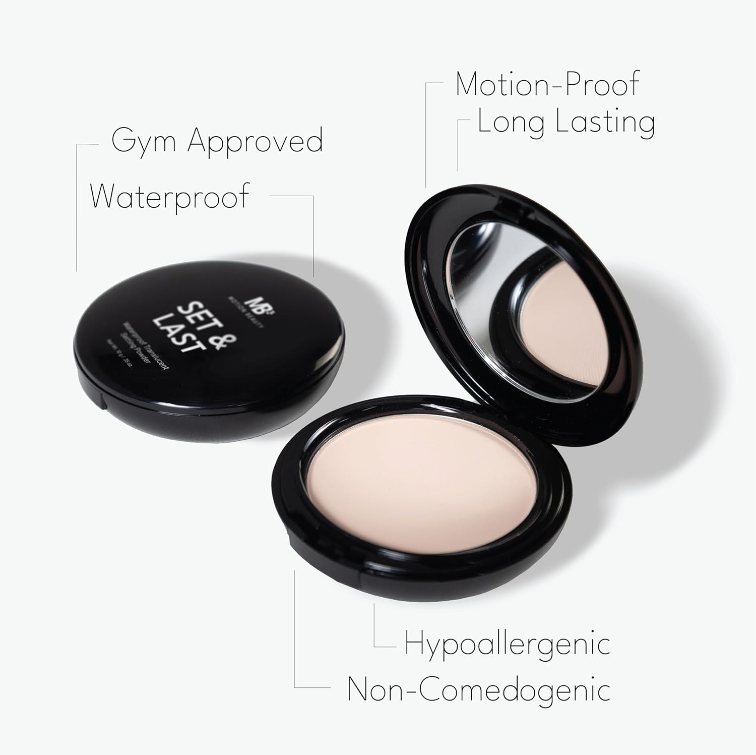 Set & Last: Waterproof Setting Powder, Sweat Proof Translucent Lightweight Pressed Powder, Matches any Skin Tone, For Active Workouts, Long Lasting Gym Makeup, 0.35 Oz - Image 2