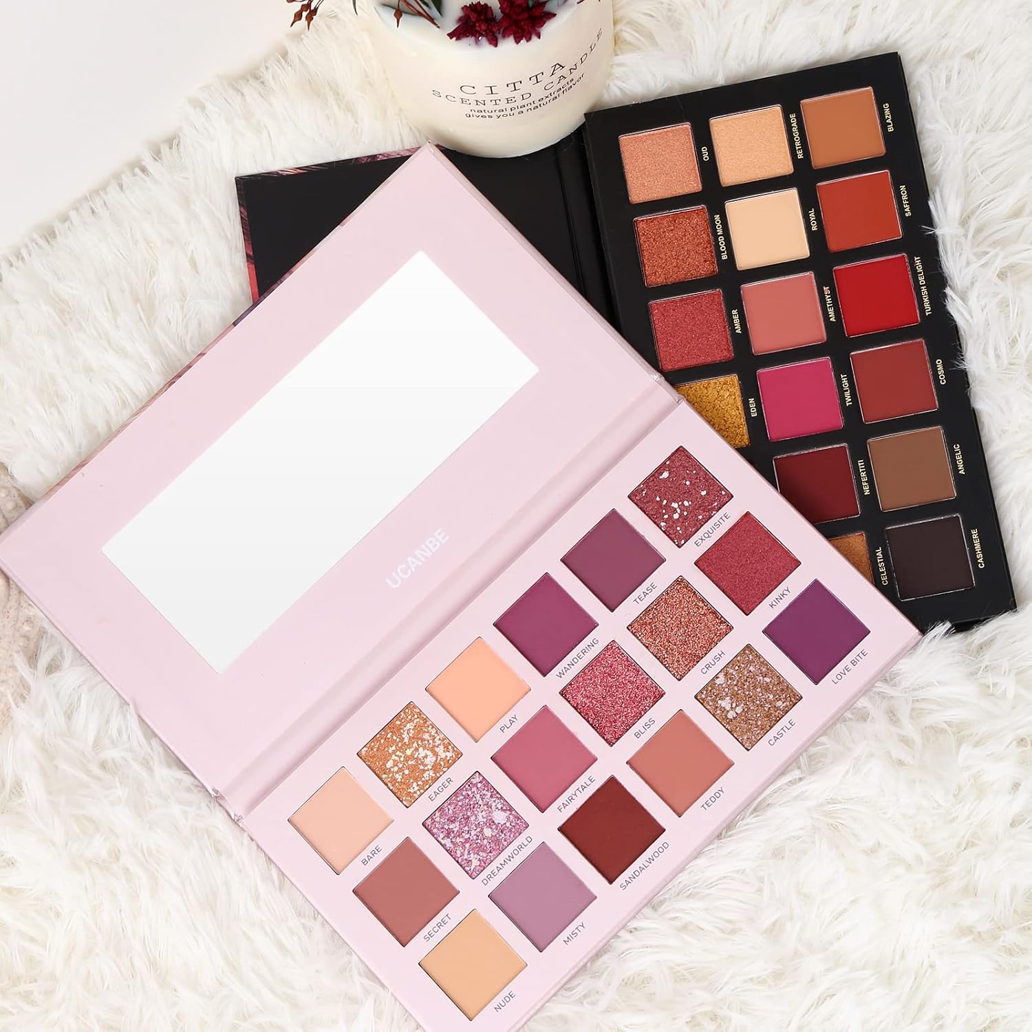 2Pcs Twilight Dusk + Aromas Nude Eyeshadow Palette Makeup Set, Matte Shimmer Glitter Pressed Pearl All Highly Pigmented Blending Powder, Natural Velvet Texture Eye Shadow Kit - Image 7