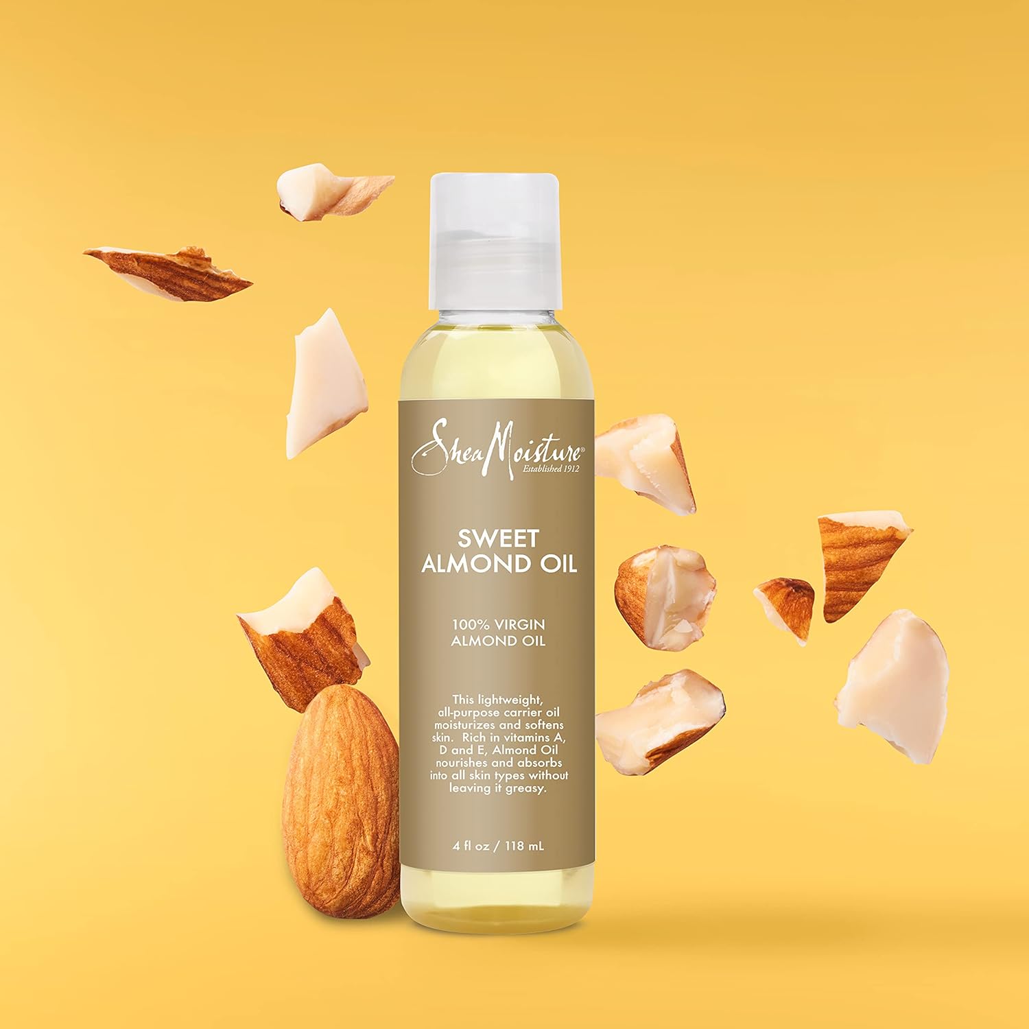 SheaMoisture Body Oil for Dry Skin Sweet Almond Oil Cruelty Free 4 oz - Image 3