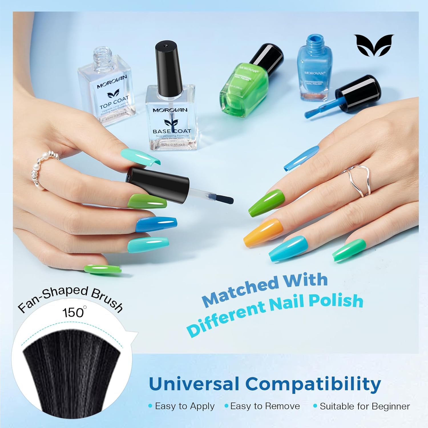 Base Top Coat Nail Polish: Clear Quick Dry High Glossy Nail Polish Shiny No Chip Long Lasting Air Dry Top Coat for Nail Art Manicure Salon Quality Women Gift - Image 7