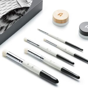 ARTIFY Drybrush Set with Dampening Pad and Brush Soap: 5 Sizes Professional-Grade Dry Brush for Effortless Miniature & Model Painting - Hobby Paint Brushes for Tabletop & Wargames Miniatures