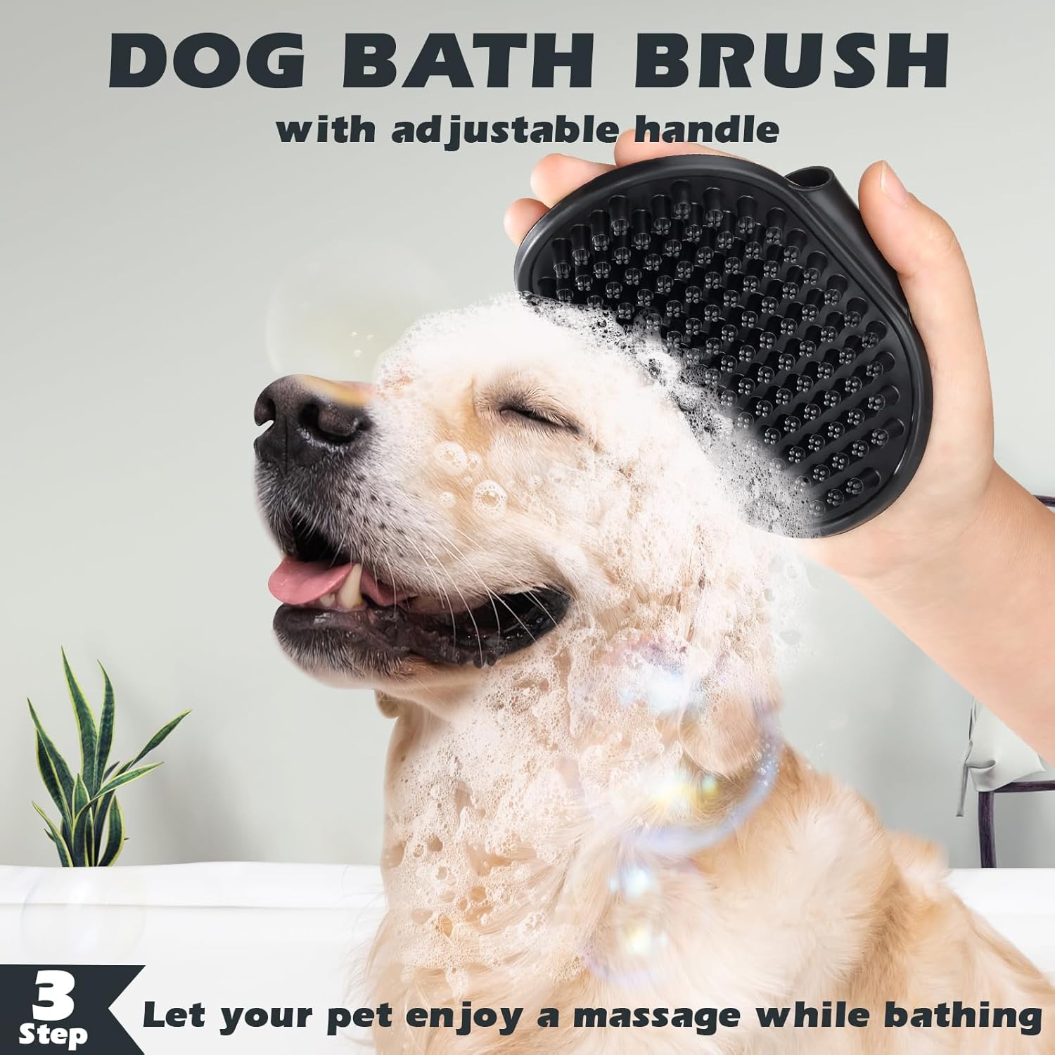3PCS Dog Grooming Kit - Deshedding Brush, Slicker Brush, Bath Brush and Comb for Pet Supplies (Green Black) - Image 6