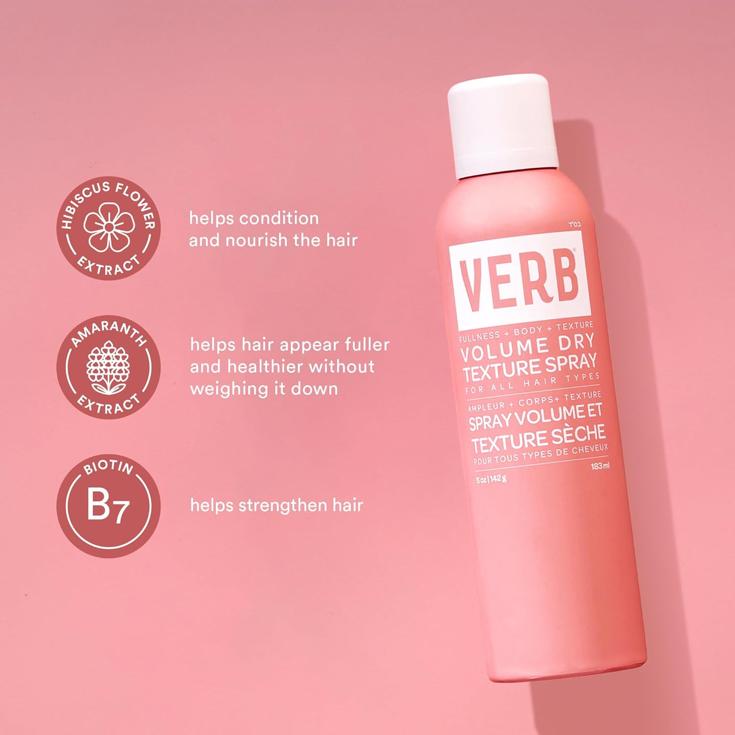 VERB Volume Dry Texture Spray- Boosts Volume, Adds Fullness & Weightless Grit - Sulfate, Paraben and Gluten Free - Image 3