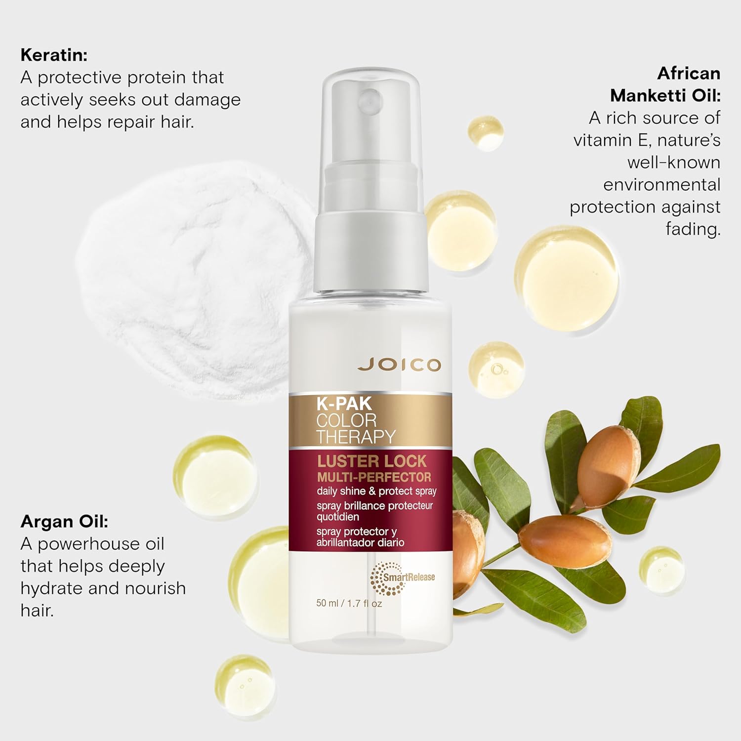 Joico K-PAK Color Therapy Luster Lock Multi-Perfector Daily Shine & Protect Spray | For Color-Treated Hair | Instantly Detangle | Control Frizz | Boost Shine | With African Maketti & Argan Oil - Image 4