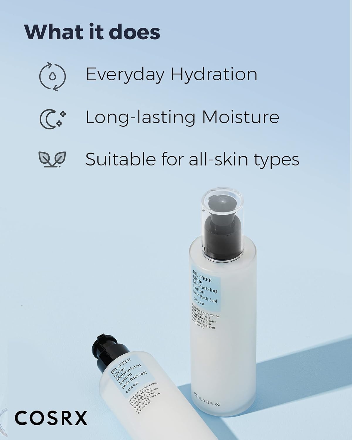 COSRX Oil Free Lotion with Birch Sap, Daily Acne Facial Moisturizer, Hydrating Moisturizer for All Skin Types, Korean Skin Care, Paraben free, 3.38 fl.oz / 100ml - Image 4