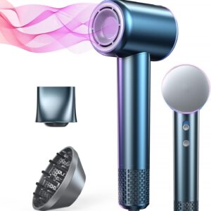 iDOO Hair Dryer with Diffuser for Women, Christmas Gifts, 1500W Blow Dryer for Curly Hair with 110,000 RPM High-Speed & 200 Million Neg Ions, Travel Hairdryer Blowdryer, Secadora de Pelo para Mujer