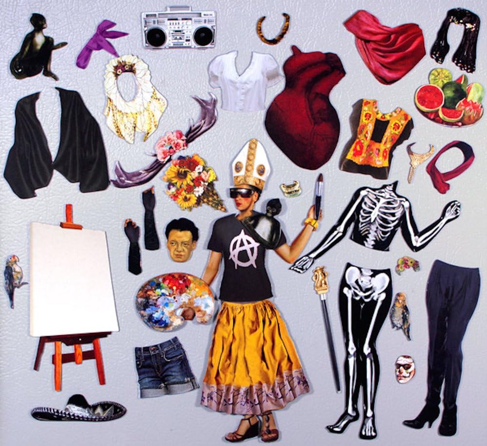 The Unemployed Philosophers Guild Frida Kahlo Frocks and Smocks Mix and Match Magnetic Wardrobe - Dress Up Doll Play Set for Your Fridge, (35+ Pieces) - Image 3