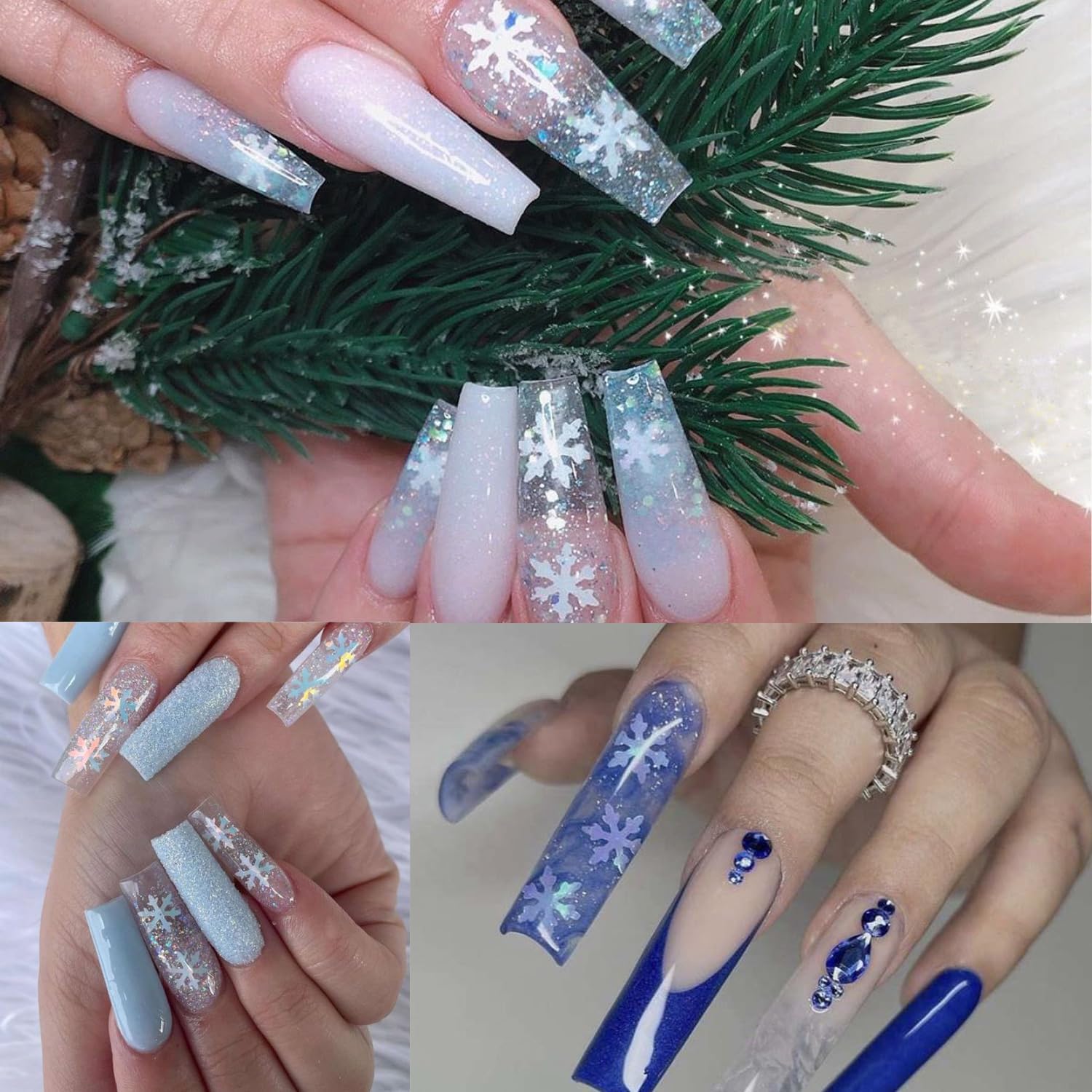 12 Grids Christmas Holographic Snowflake Glitter Sequins for Acrylic Nail Art - Image 5
