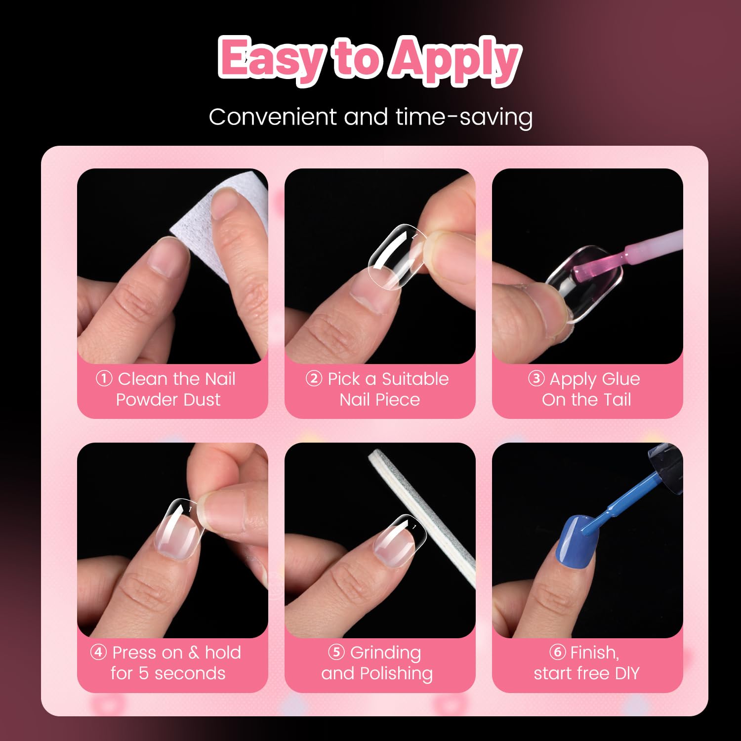 krofaue Kids Fake Nails - Short Oval Clear Nail Tips 240pcs Kids Press On Nails for Little Girls Full Cover Children Fake Nails Decoration 10 Sizes Artificial Acrylic Soft Gel Nail Tips - Image 8